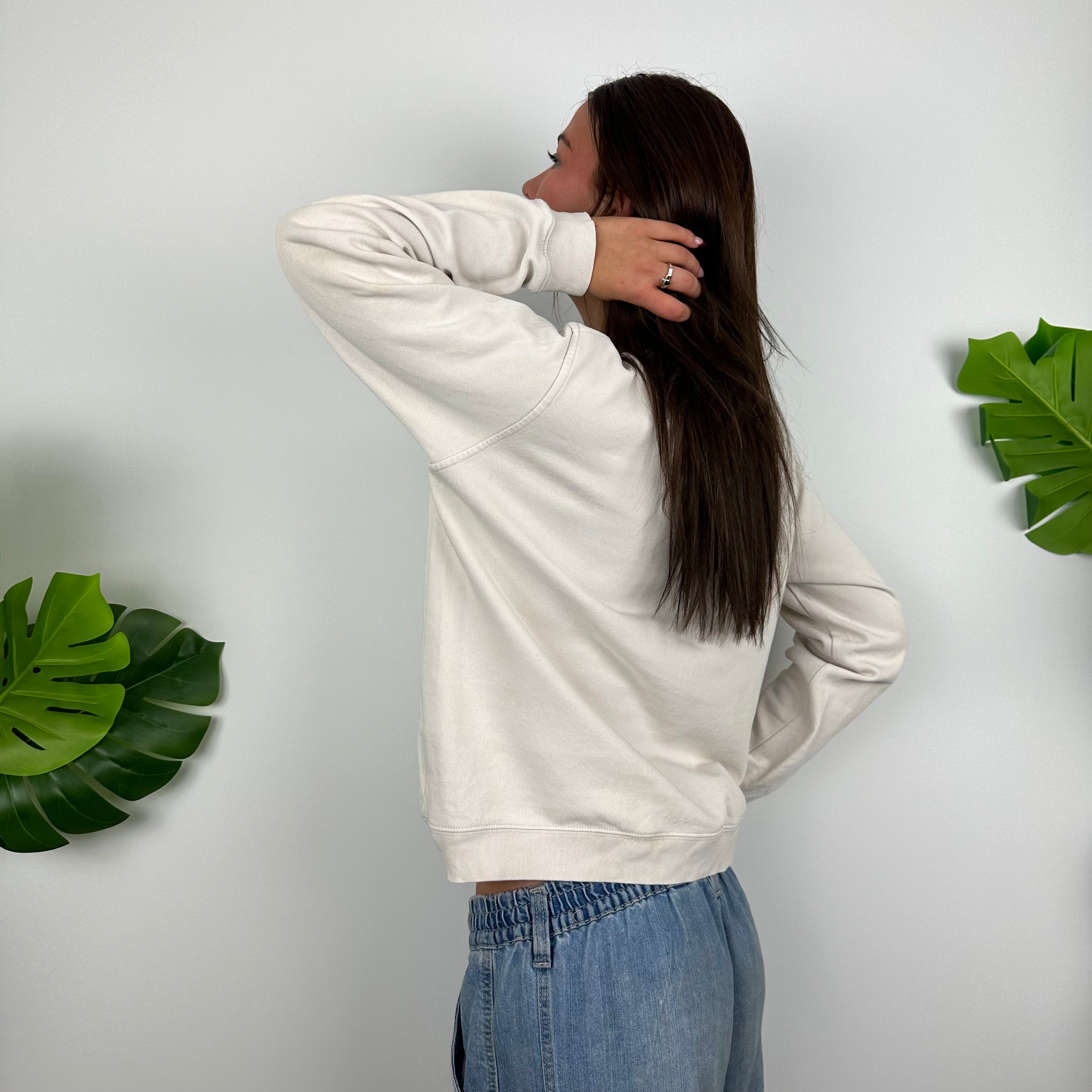 Nike White Embroidered Spell Out Sweatshirt (S)