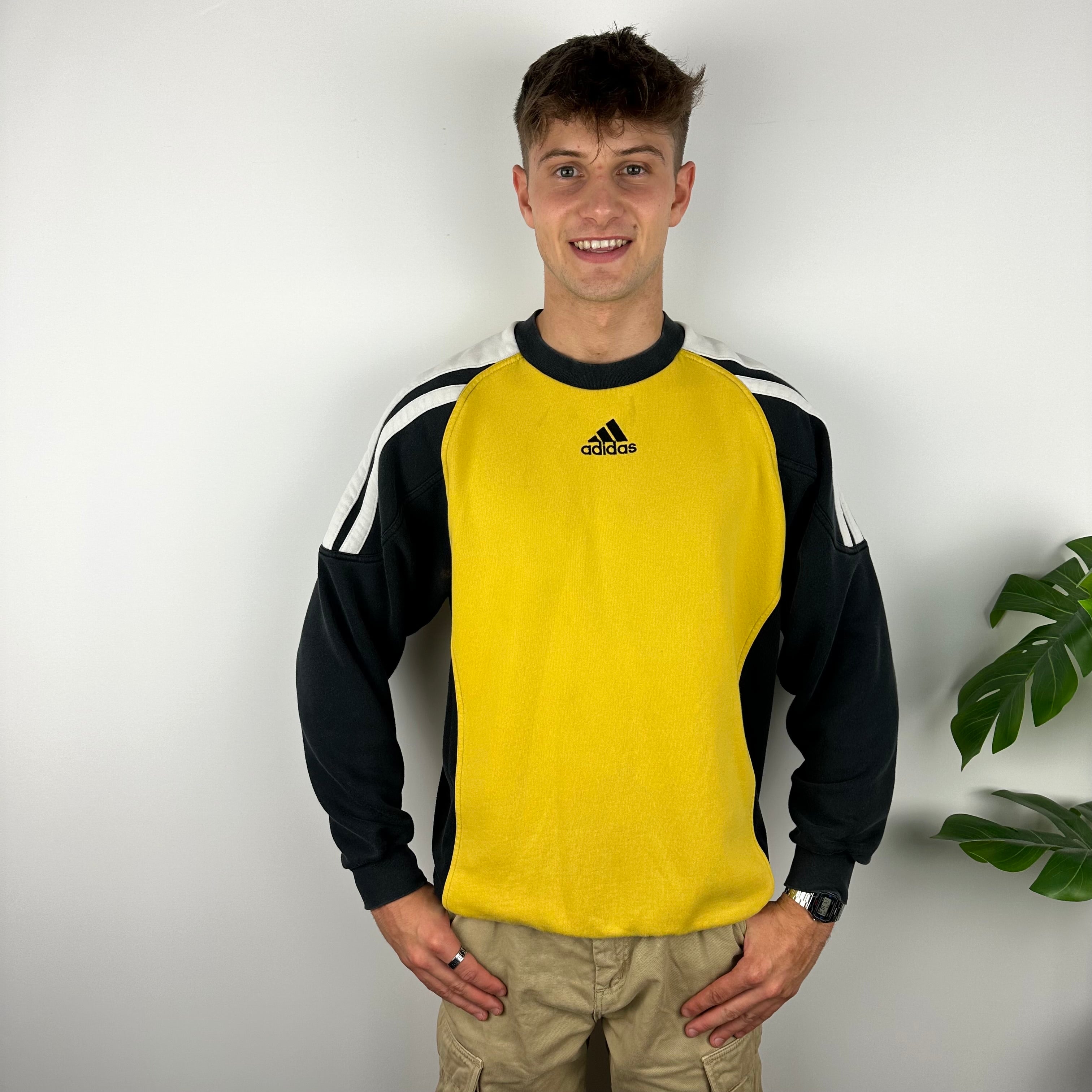 Black and yellow adidas sweatshirt hotsell