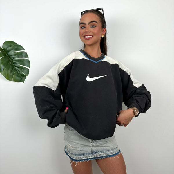 Nike Black Embroidered Centre Swoosh Sweatshirt (L)