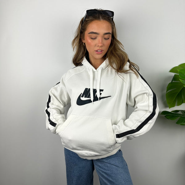 Nike White Embroidered Spell Out Hoodie (M)