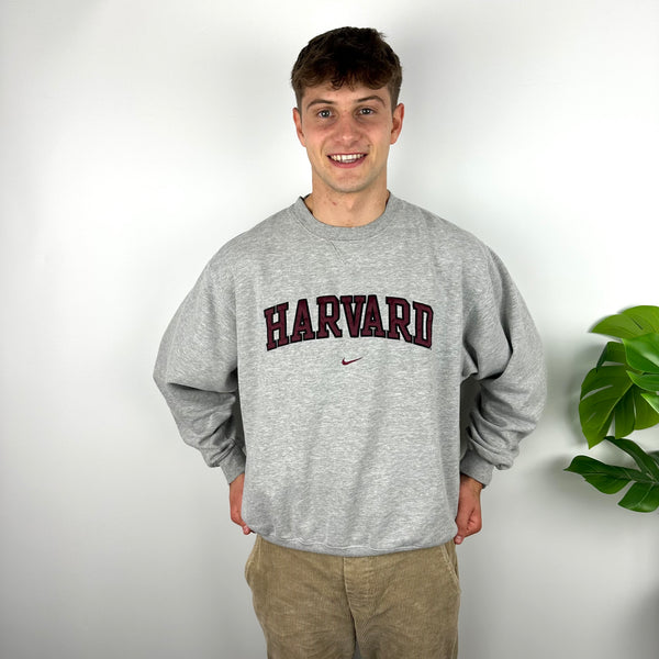Nike x Harvard Grey Embroidered Spell Out Sweatshirt (M)