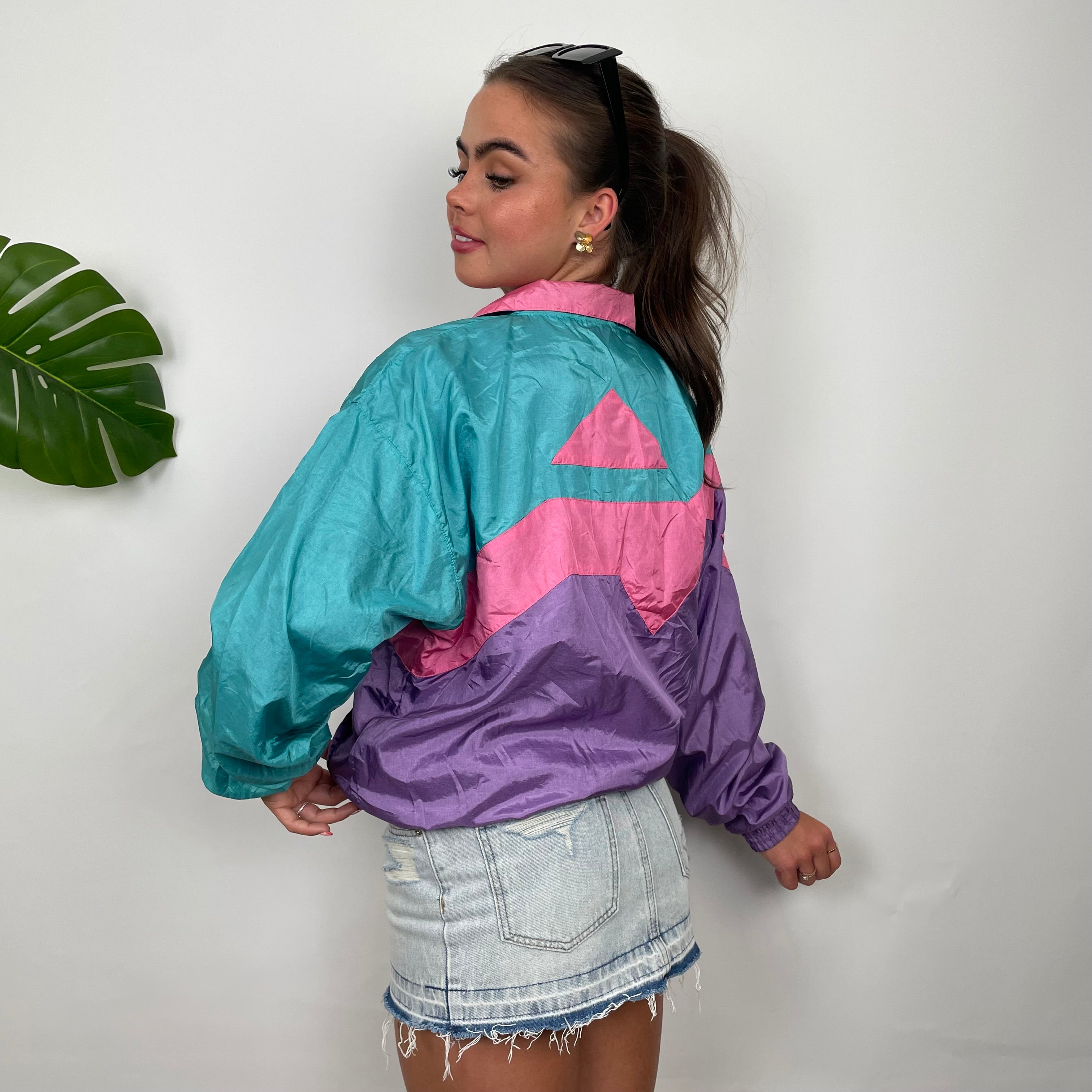 Nike Colour Block Embroidered Swoosh Windbreaker Jacket (S)