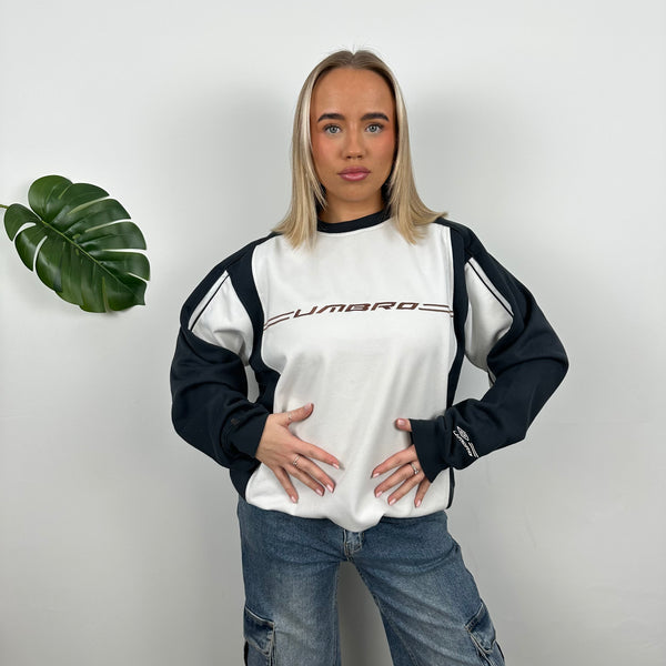 Umbro White Embroidered Spell Out Sweatshirt (L)