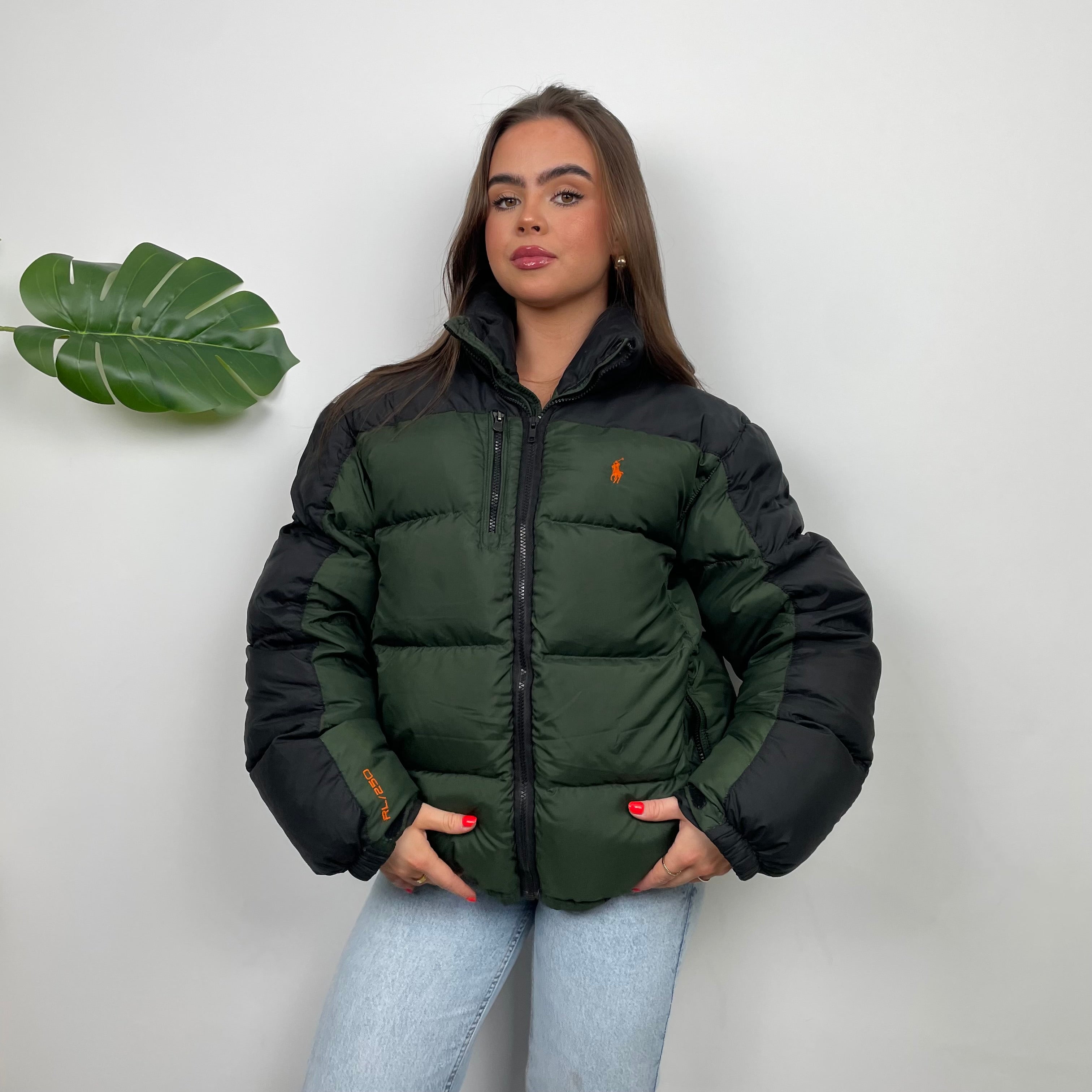 Polo Ralph Lauren Green Embroidered Logo Puffer Jacket (L)