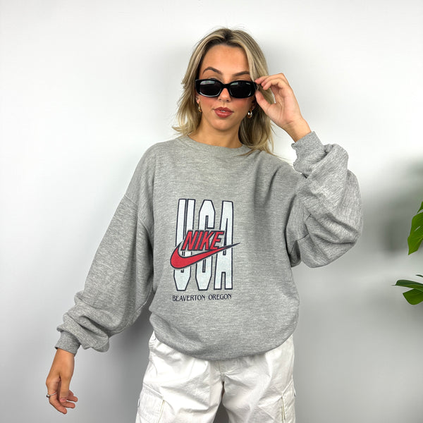 Nike Grey Spell Out Sweatshirt (L)