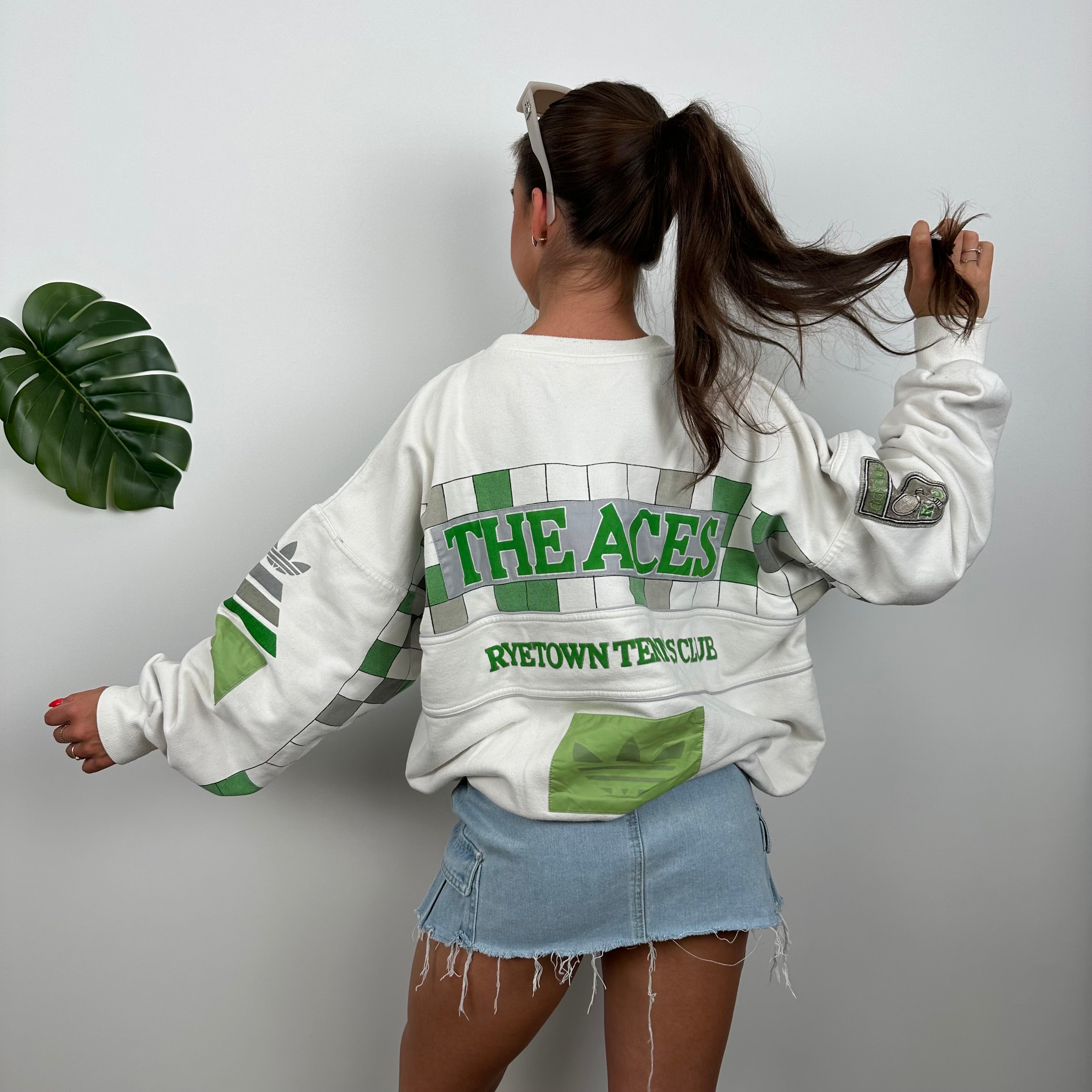 Adidas x Ryetown Tennis Club White Spell Out Sweatshirt (L)