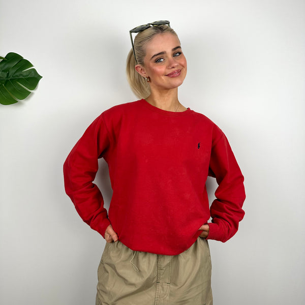 Polo Ralph Lauren RARE Red Embroidered Logo Sweatshirt (S)