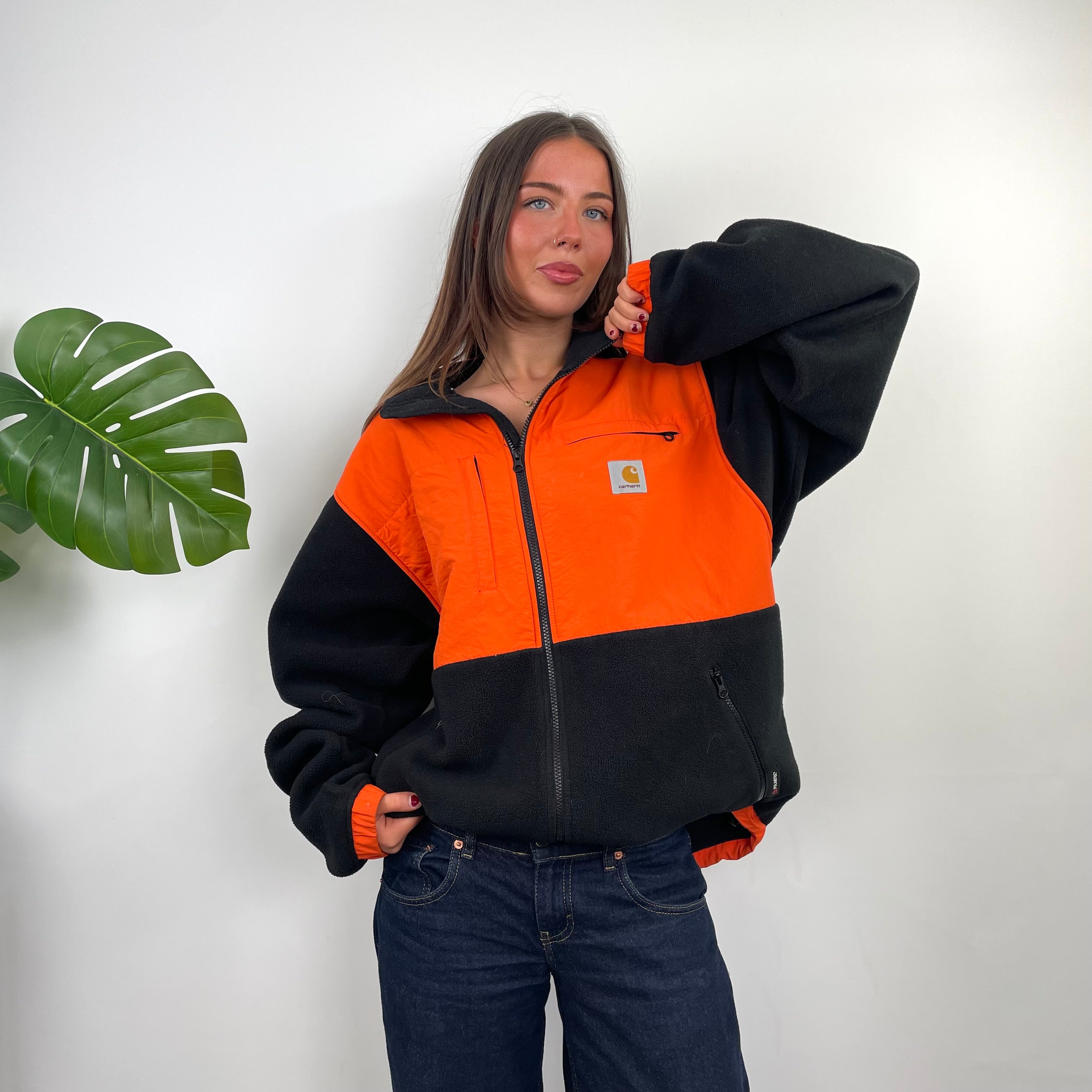 Carhartt Black Teddy Bear Sherpa Fleece Zip Up Jacket (XL)