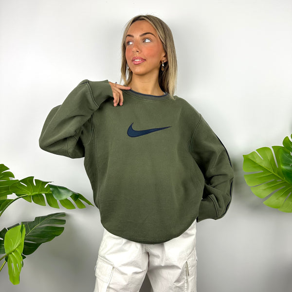 Nike Green Embroidered Swoosh Sweatshirt (L)