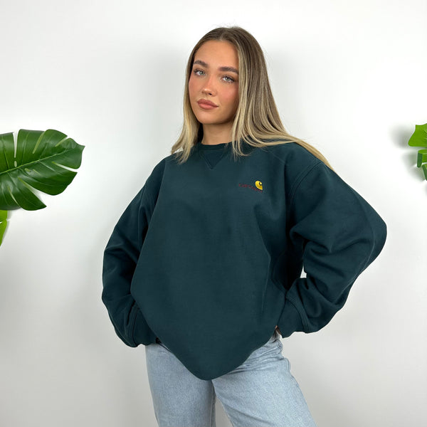 Carhartt Green Embroidered Spell Out Sweatshirt (L)