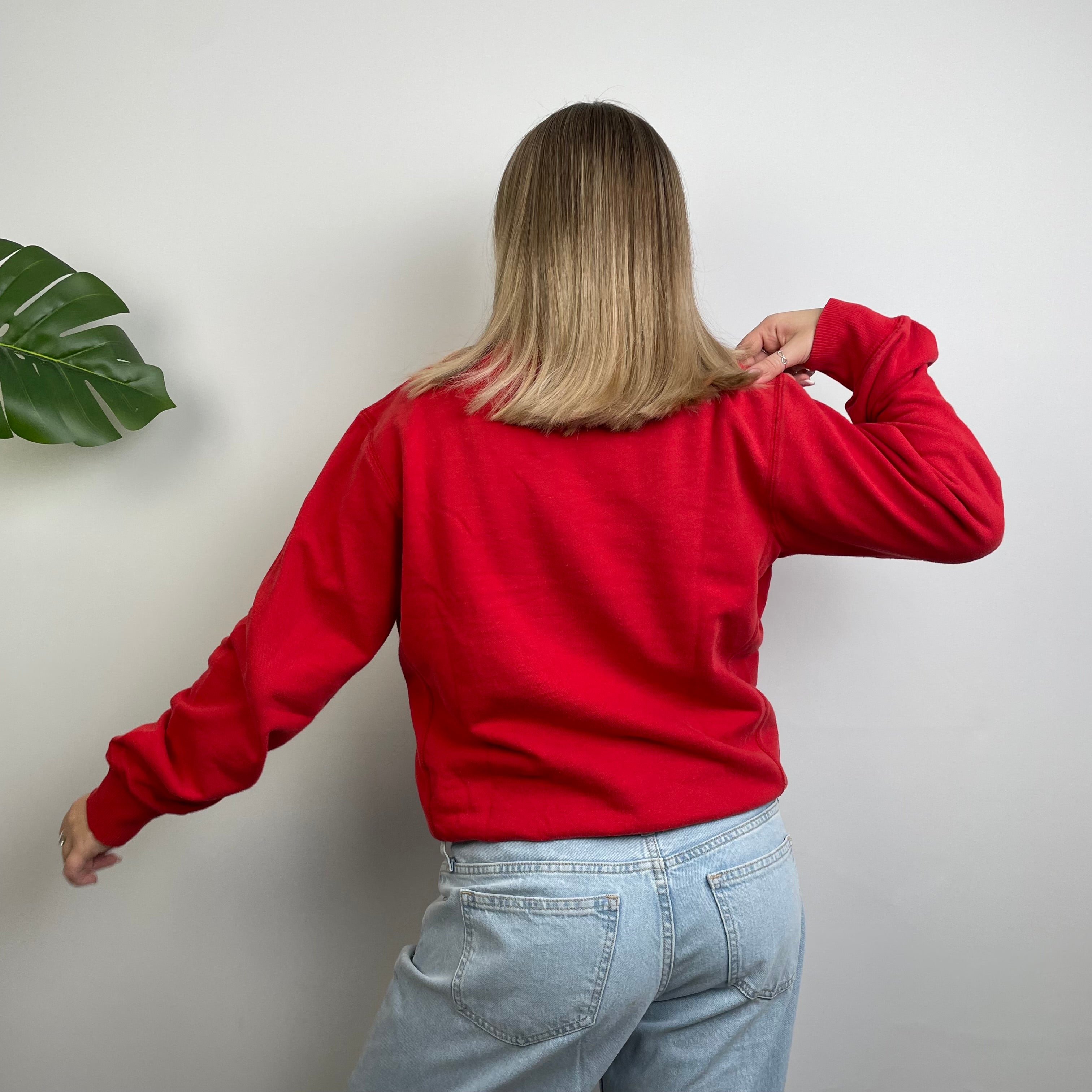 Nike Red Embroidered Swoosh Sweatshirt (XL)