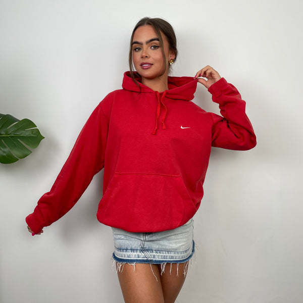 Nike Red Embroidered Swoosh Hoodie (S)