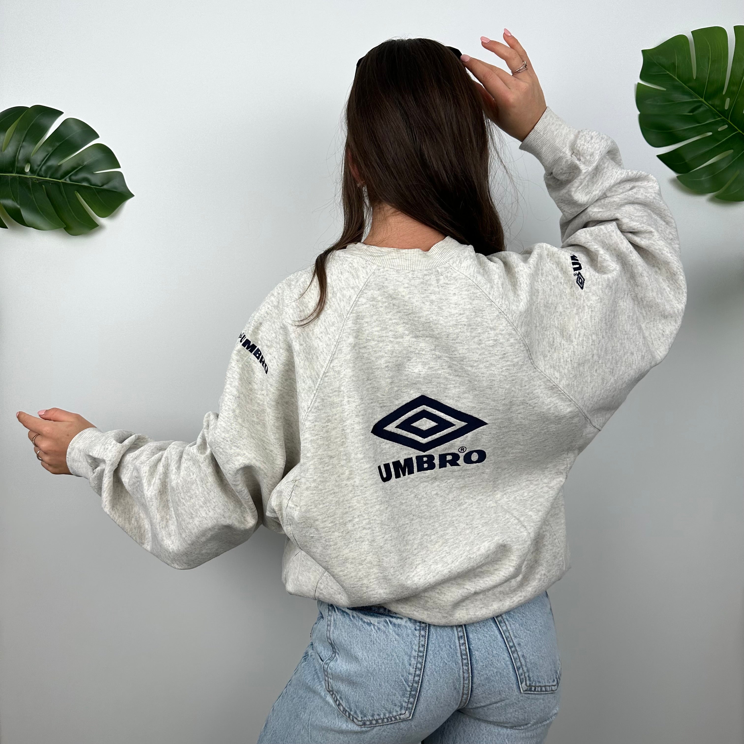 Umbro Grey Embroidered Spell Out Sweatshirt (L)