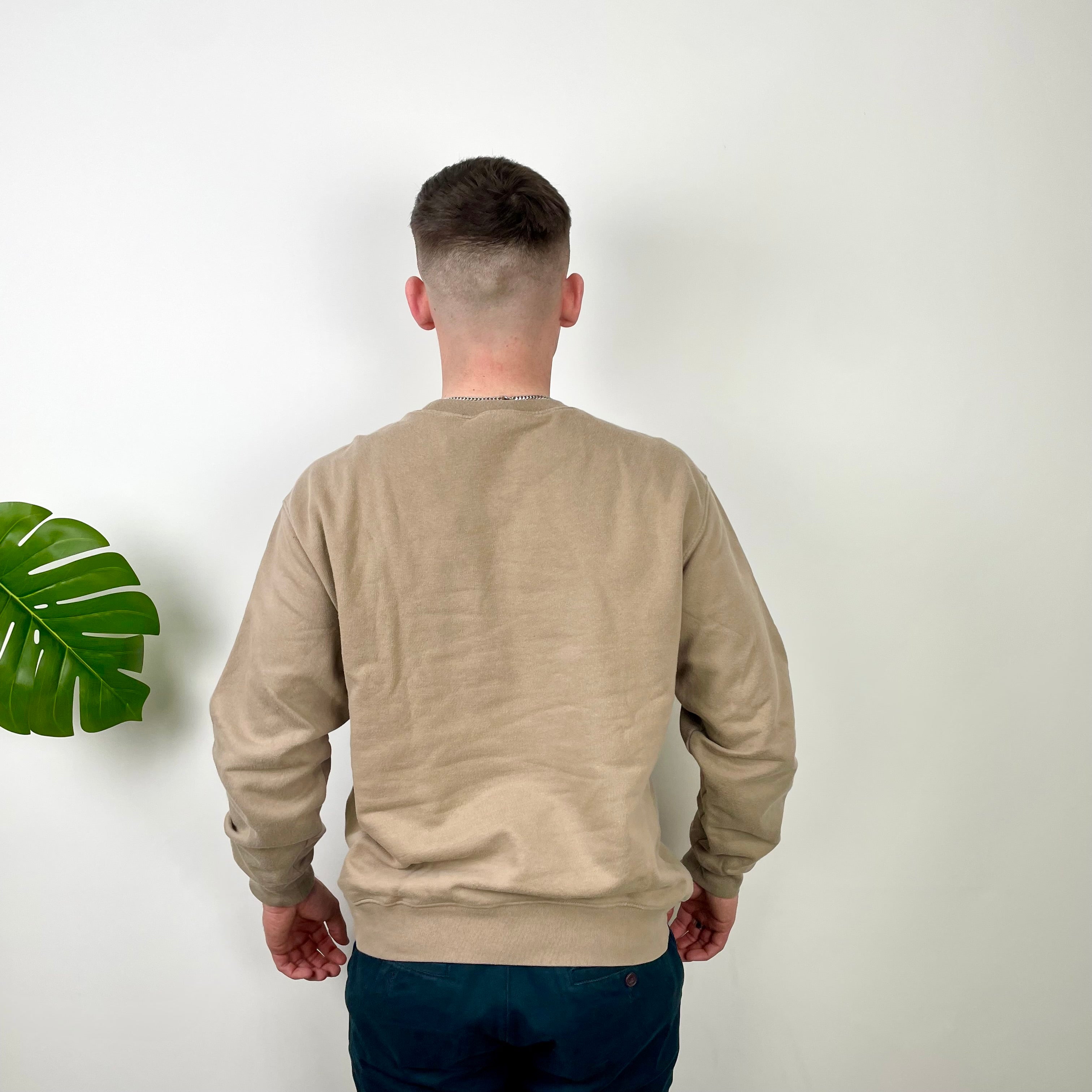 Carhartt RARE Tan Brown Embroidered Spell Out Sweatshirt (L)