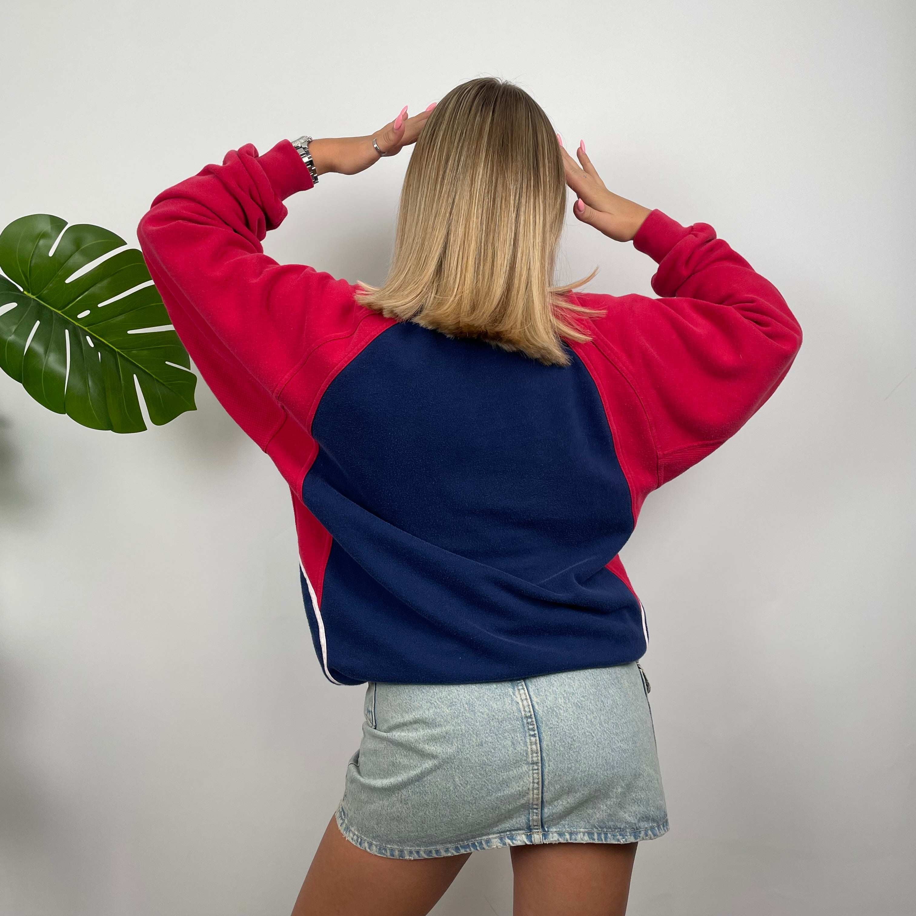 Adidas Red & Navy Embroidered Spell Out Sweatshirt (M)