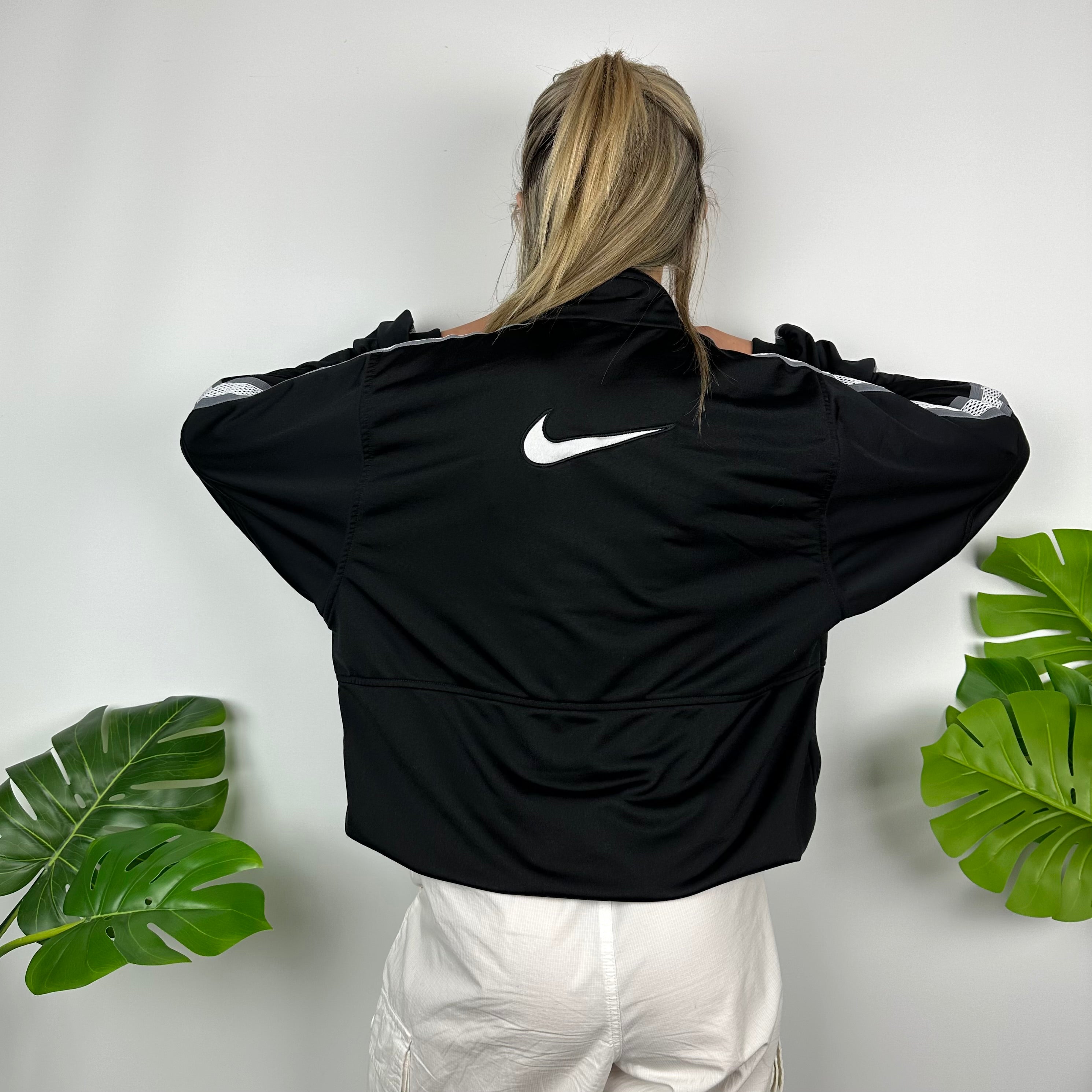 Nike Black Embroidered Swoosh Zip Up Track Jacket (M)