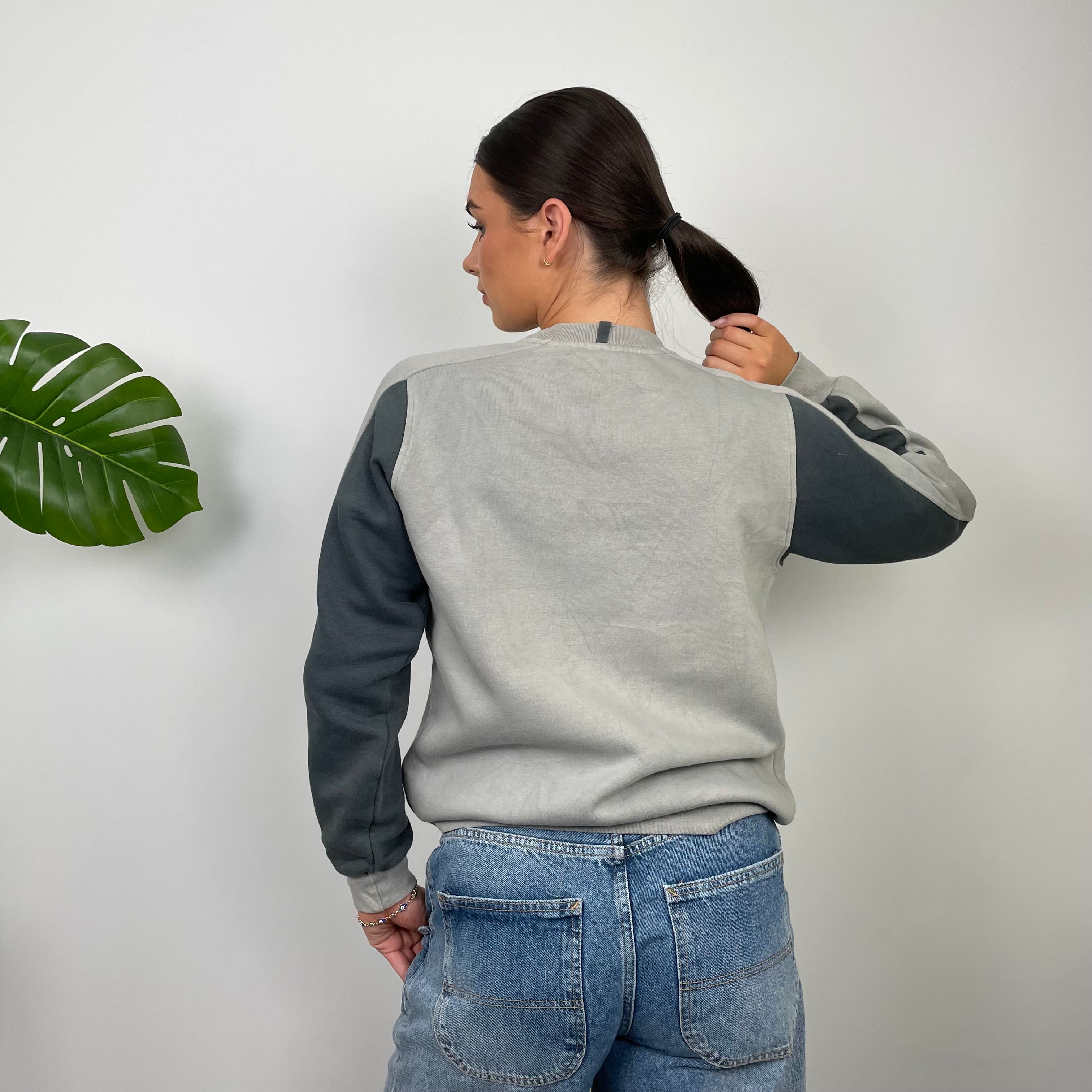 Adidas Grey Embroidered Spell Out Sweatshirt (S)