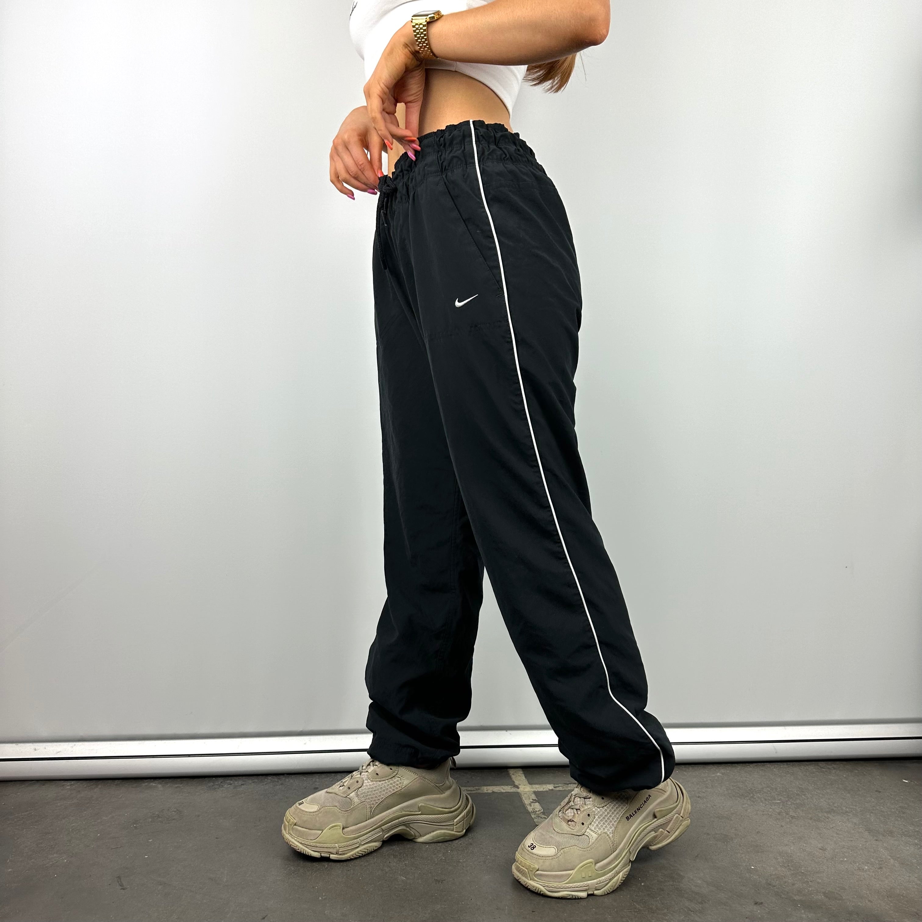 Nike Black Embroidered Swoosh Track Pants (L)