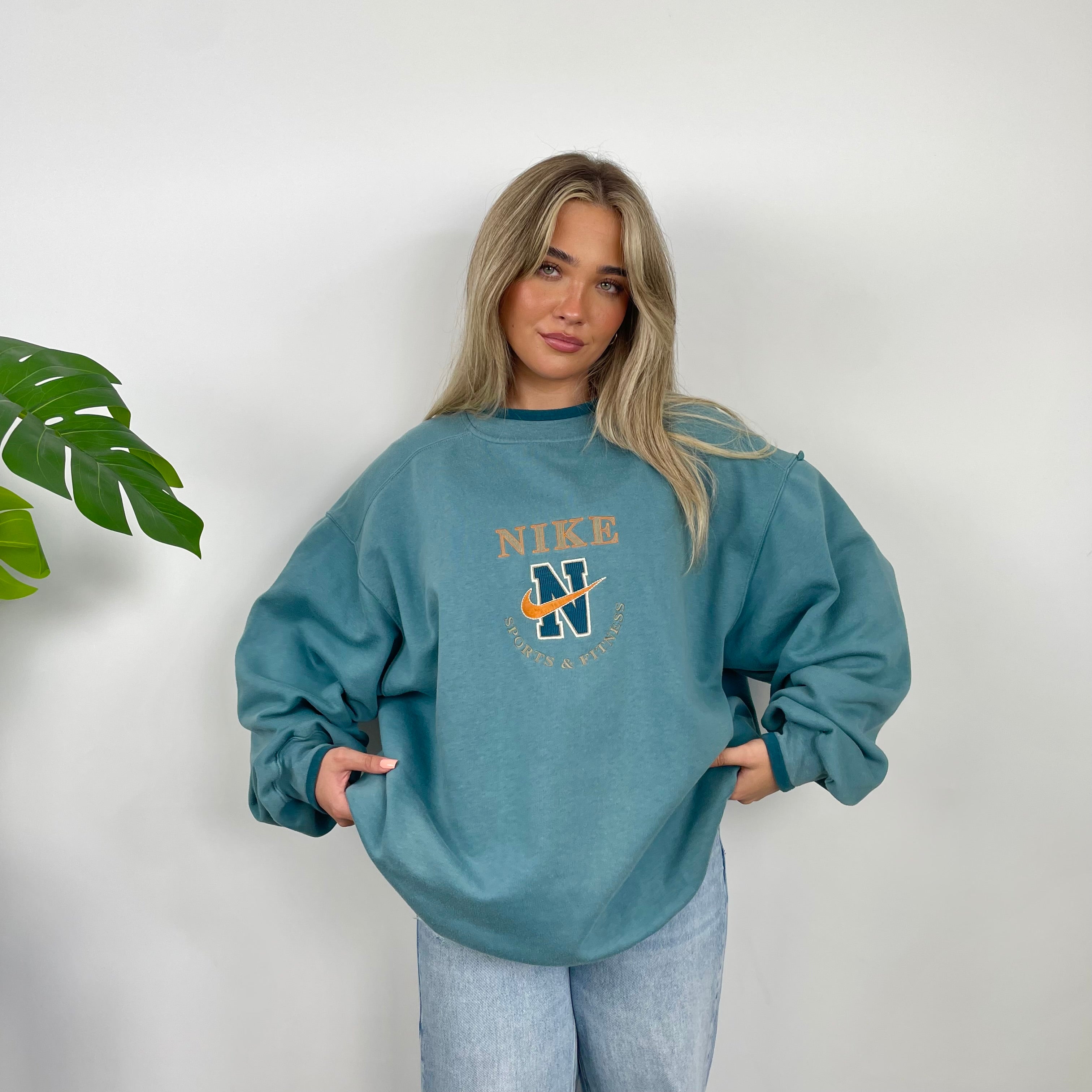 Nike Green Embroidered Swoosh Sweatshirt (XL)