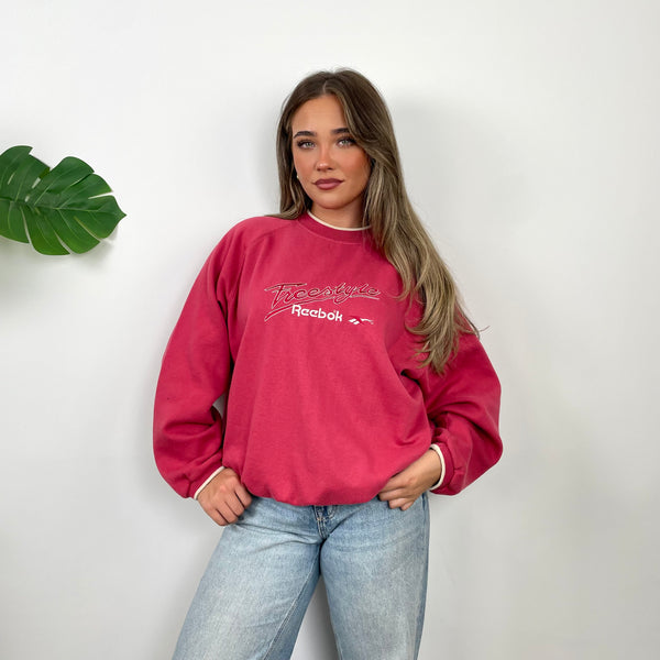 Reebok Freestyle Red Embroidered Spell Out Sweatshirt (M)