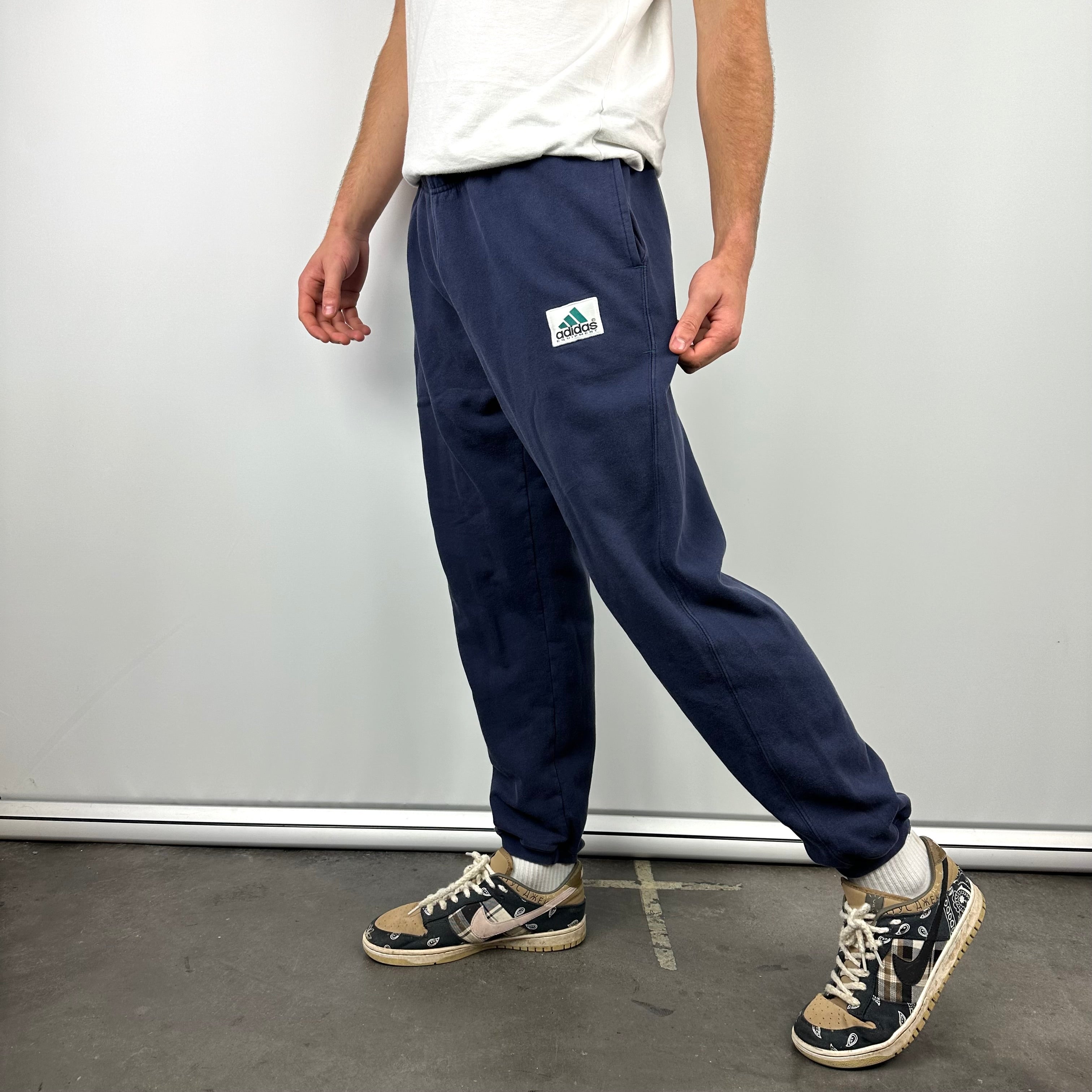 Adidas Equipment Navy Embroidered Spell Out Track Pants (L)