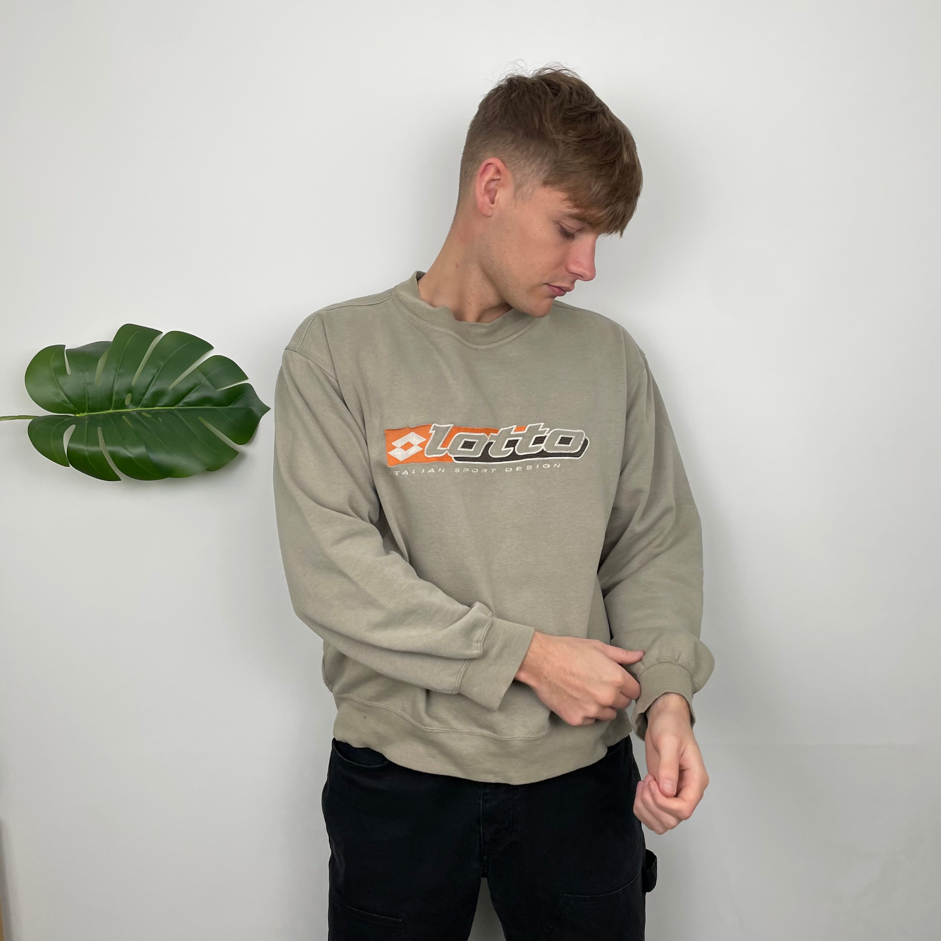 Lotto Grey Embroidered Spell Out Sweatshirt (S)