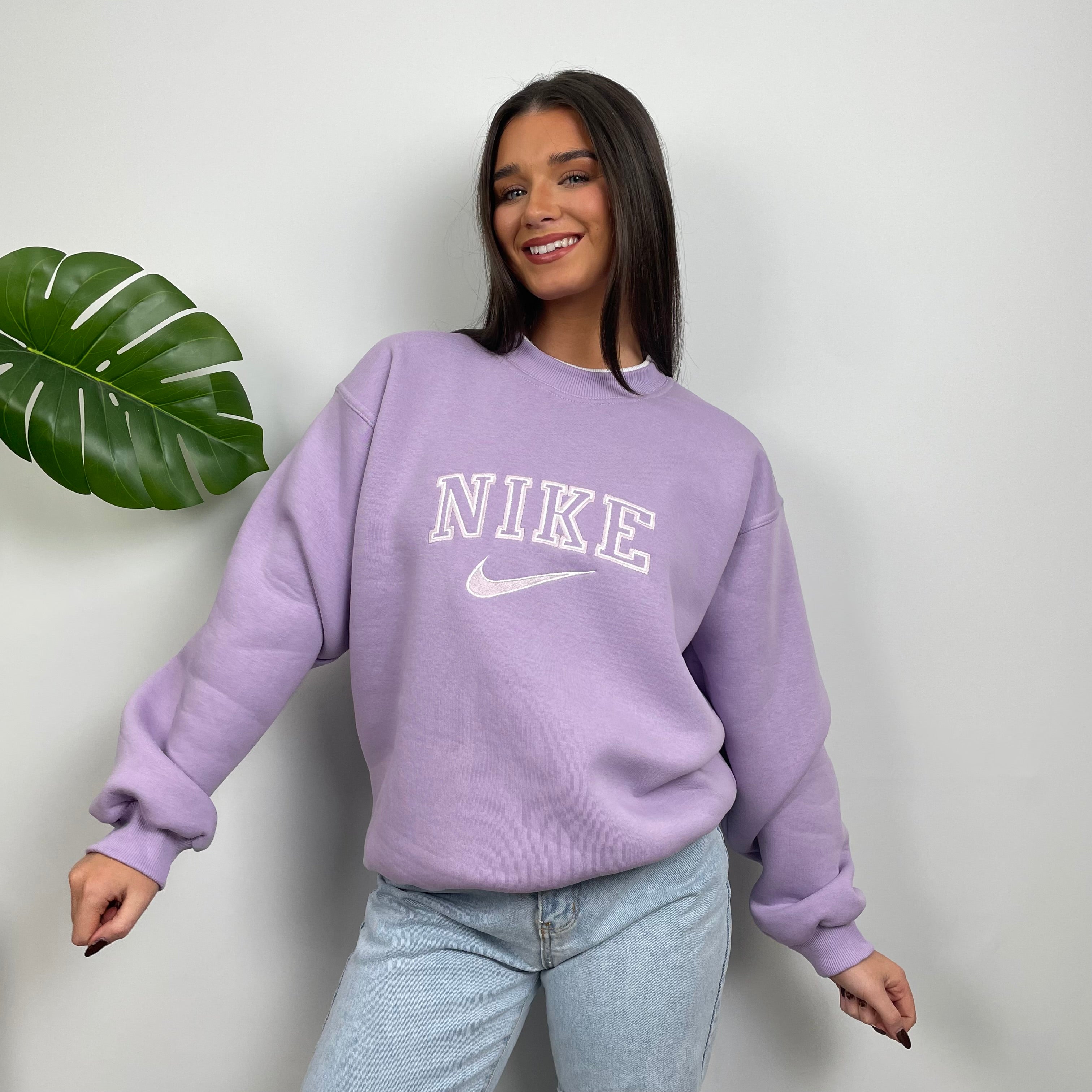 Nike Lilac Embroidered Spell Out Sweatshirt (M)