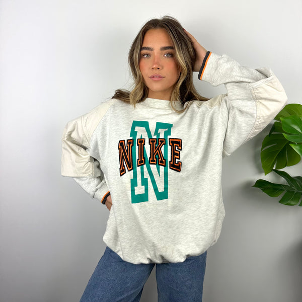 Nike Grey Embroidered Spell Out Sweatshirt (L)