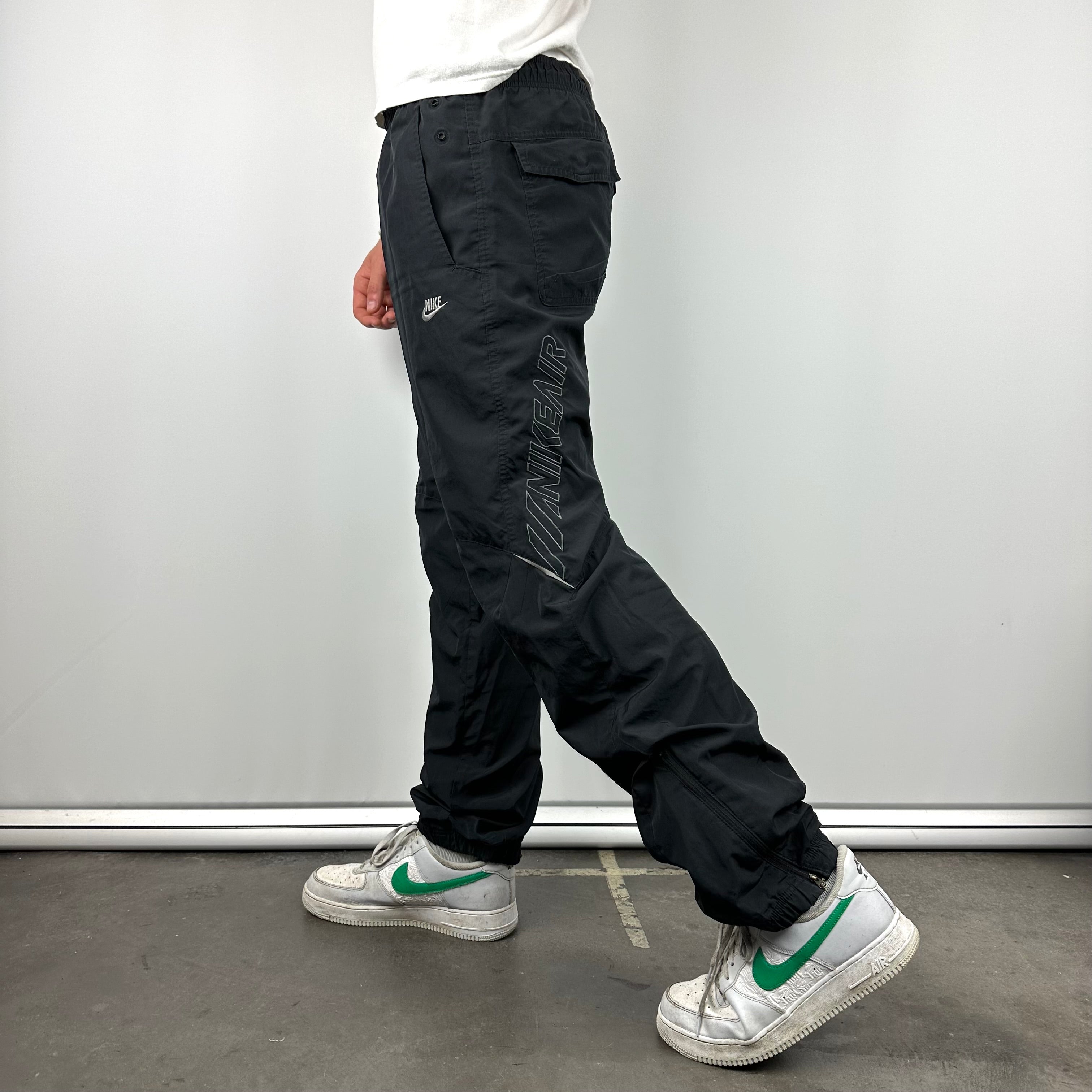 Nike Air Black Embroidered Spell Out Track Pants (M)