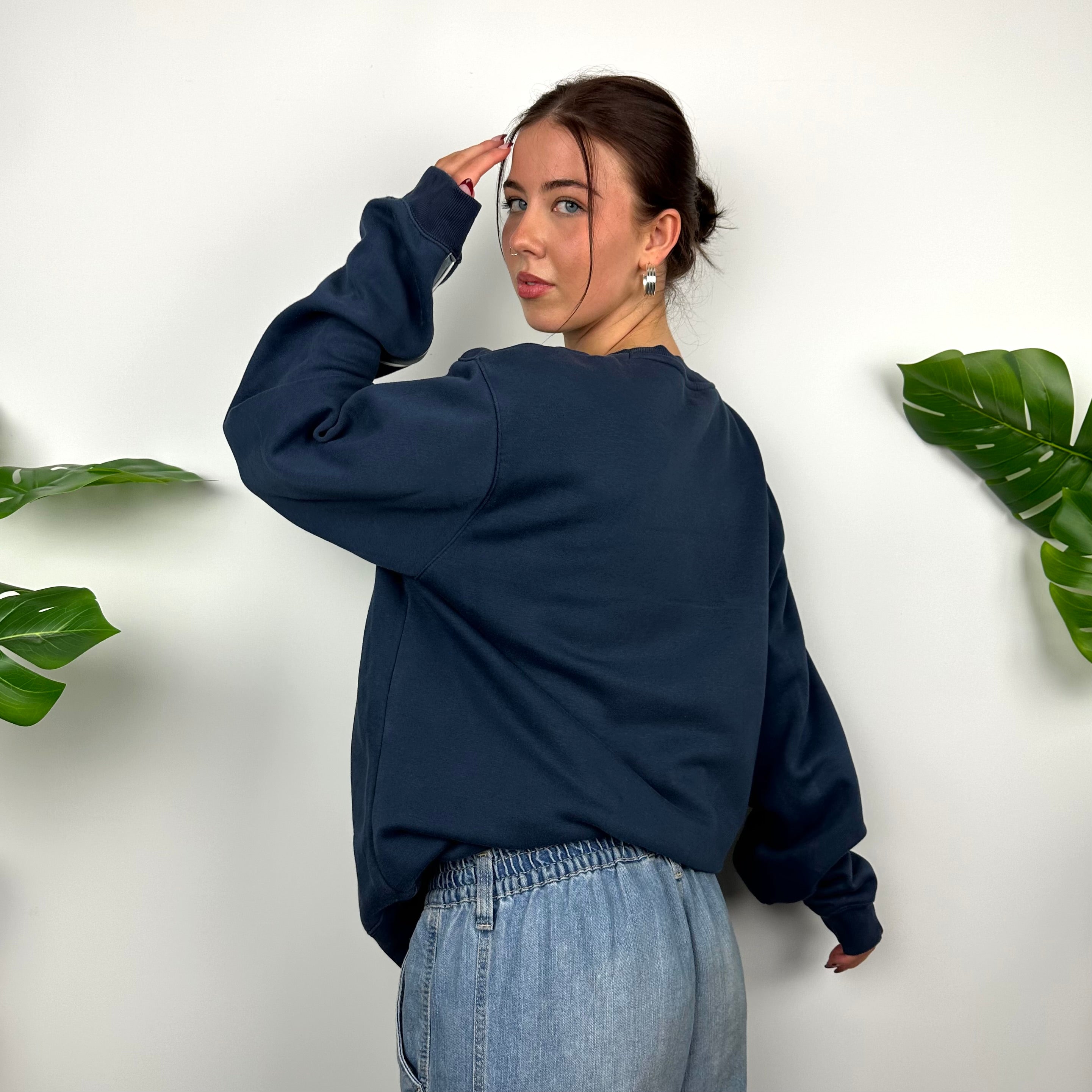 Nike Navy Embroidered Spell Out Sweatshirt (XL)