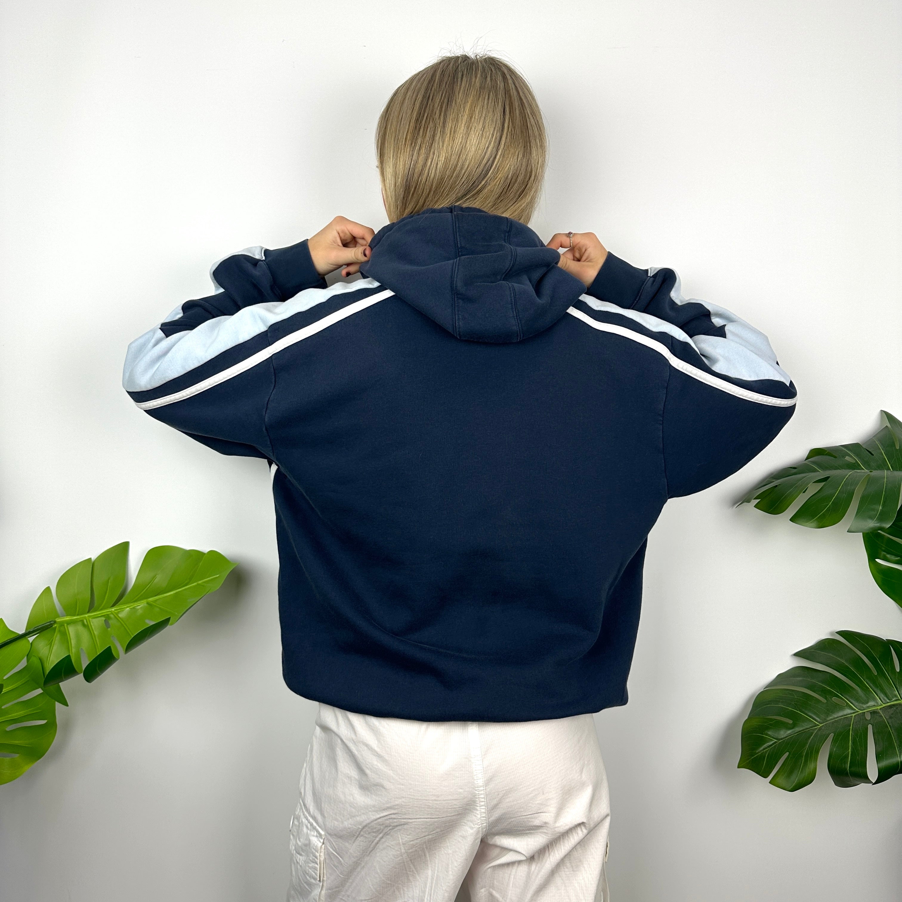 Nike Navy Embroidered Spell Out Hoodie (L)