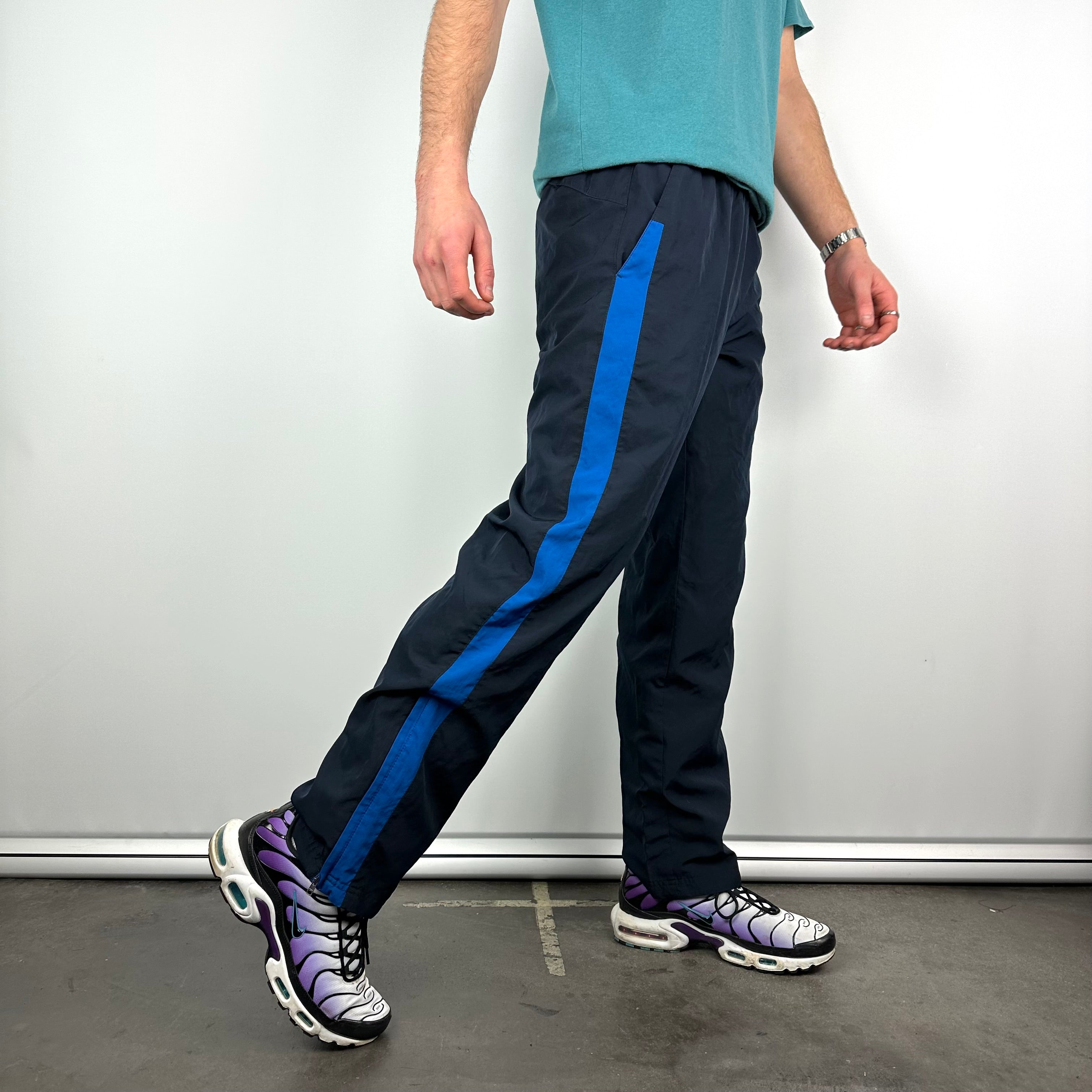 Nike Navy Embroidered Swoosh Track Pants (M)