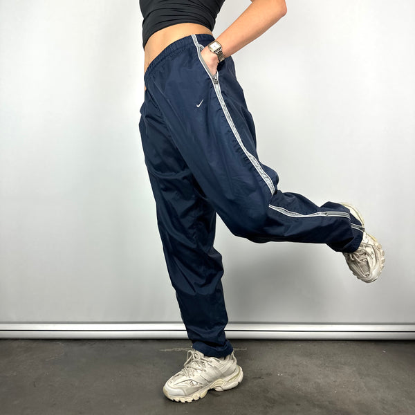 Nike Navy Embroidered Swoosh Track Pants (M)