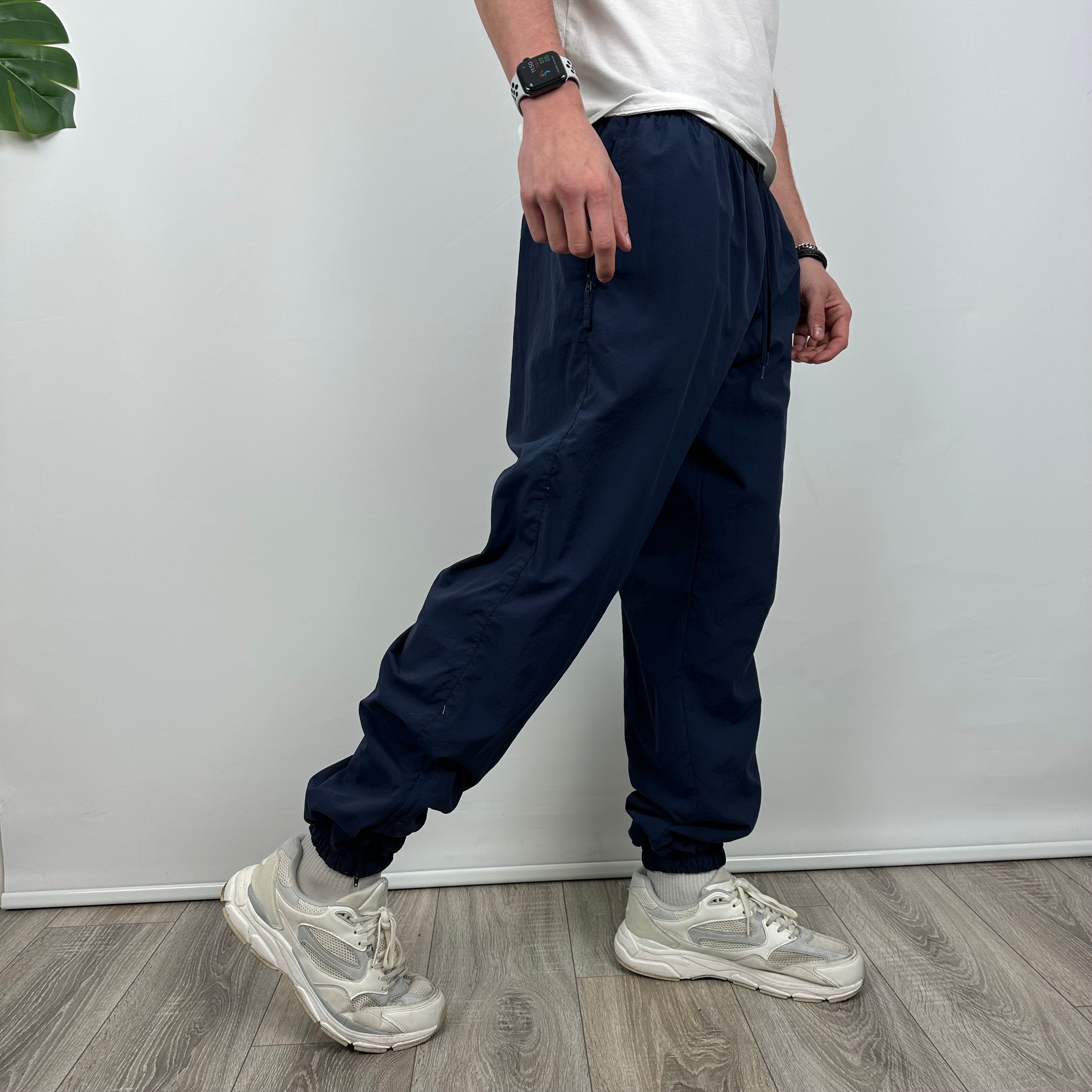 Nike Navy Embroidered Swoosh Track Pants (L)