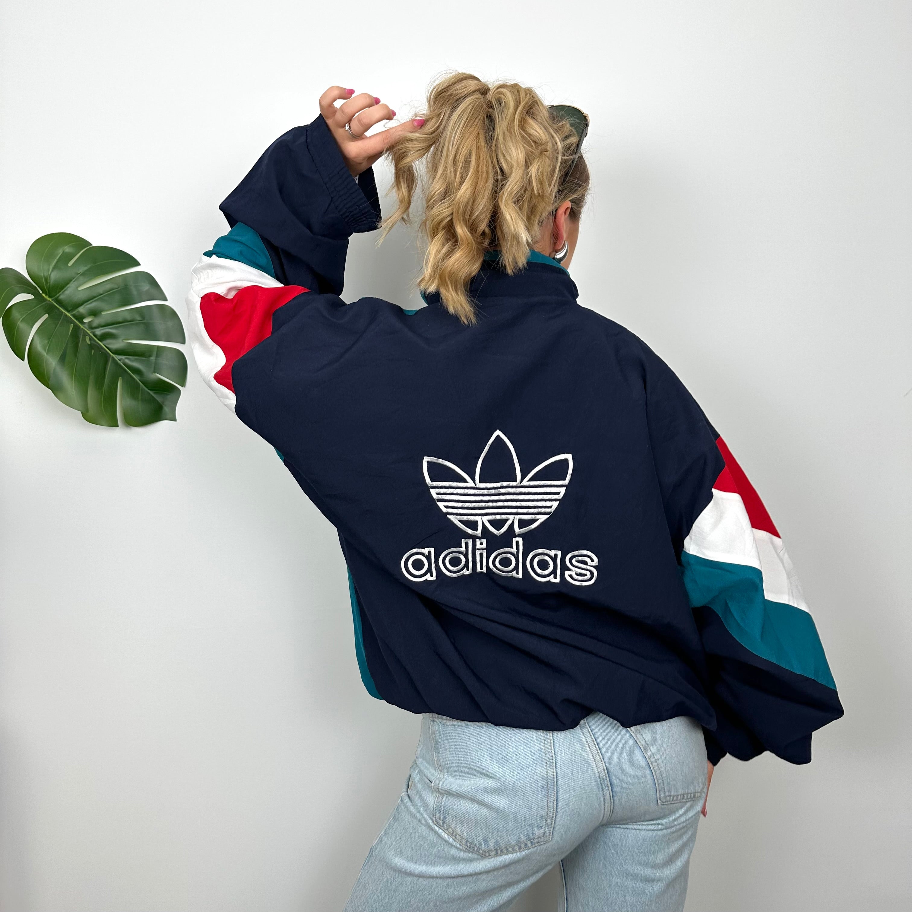 Adidas RARE Colour Block Embroidered Spell Out Windbreaker Jacket (L)