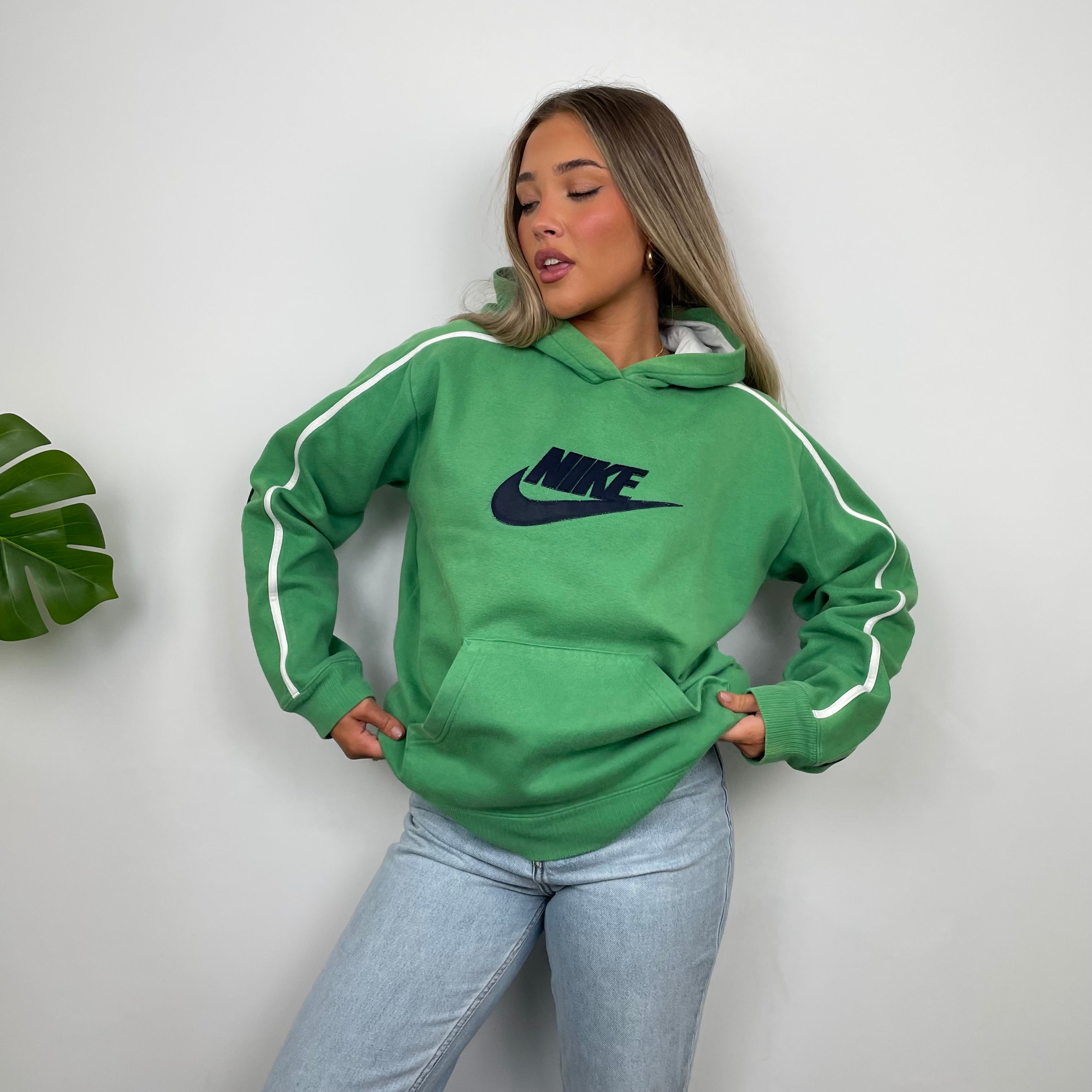 Nike Green Embroidered Spell Out Hoodie (M)