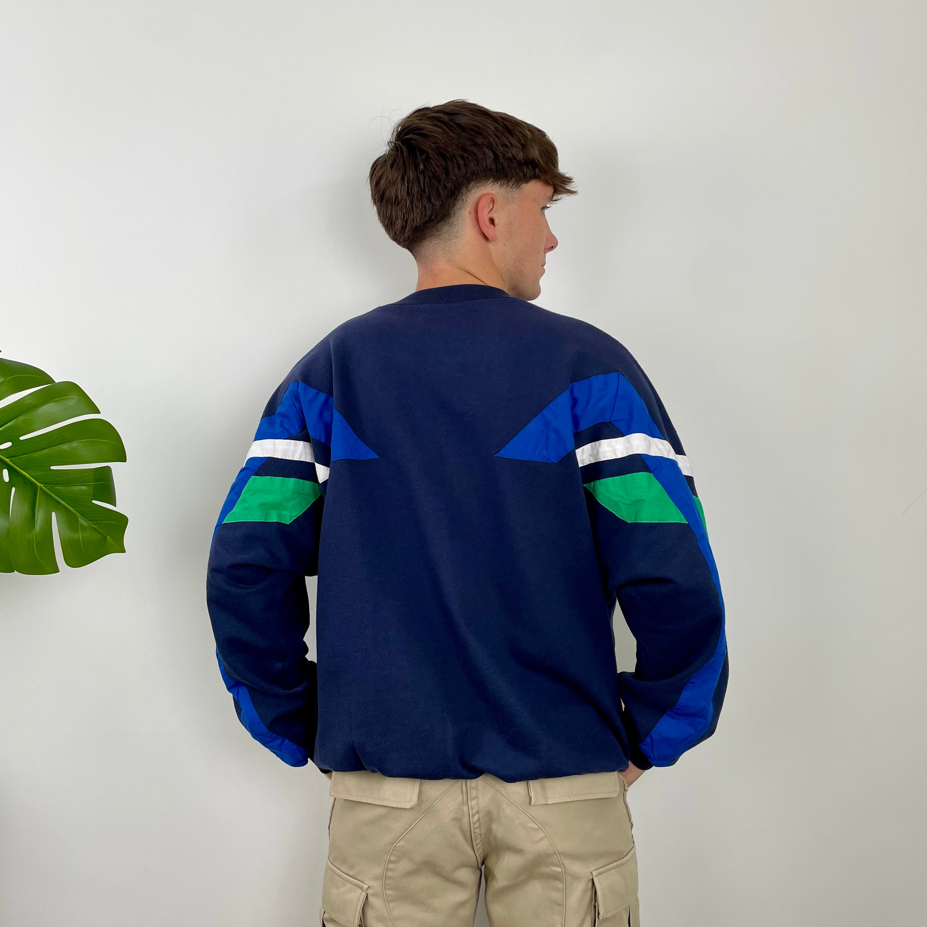 Adidas Embroidered Spell Out Colour Block Sweatshirt (L)