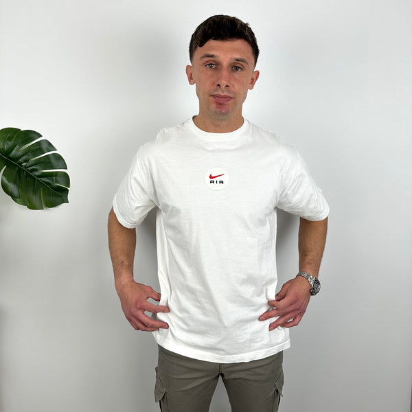 Nike Air White Embroidered Spell Out T Shirt (L)