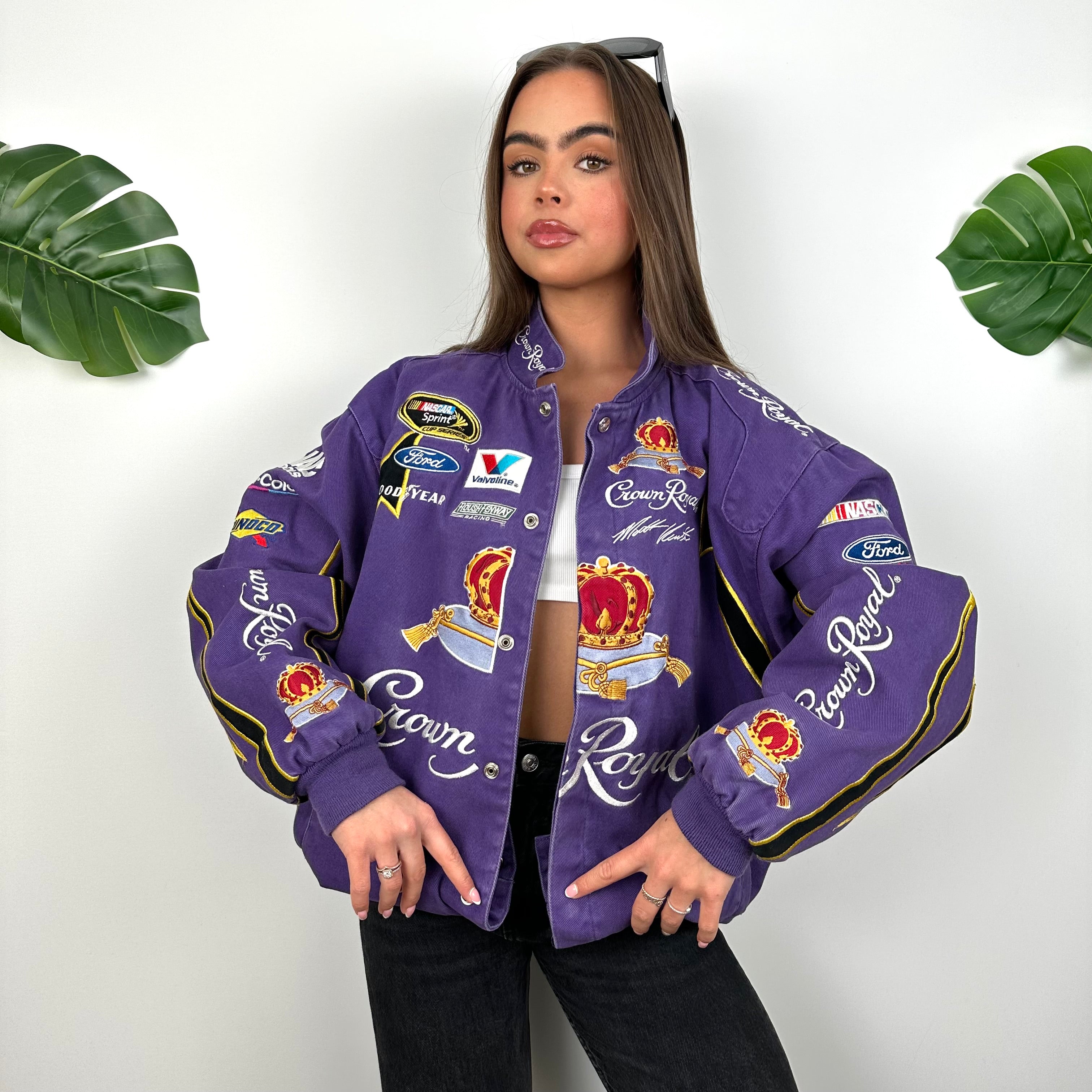 JH Design Crown Royal Purple NASCAR Racing Jacket (M)