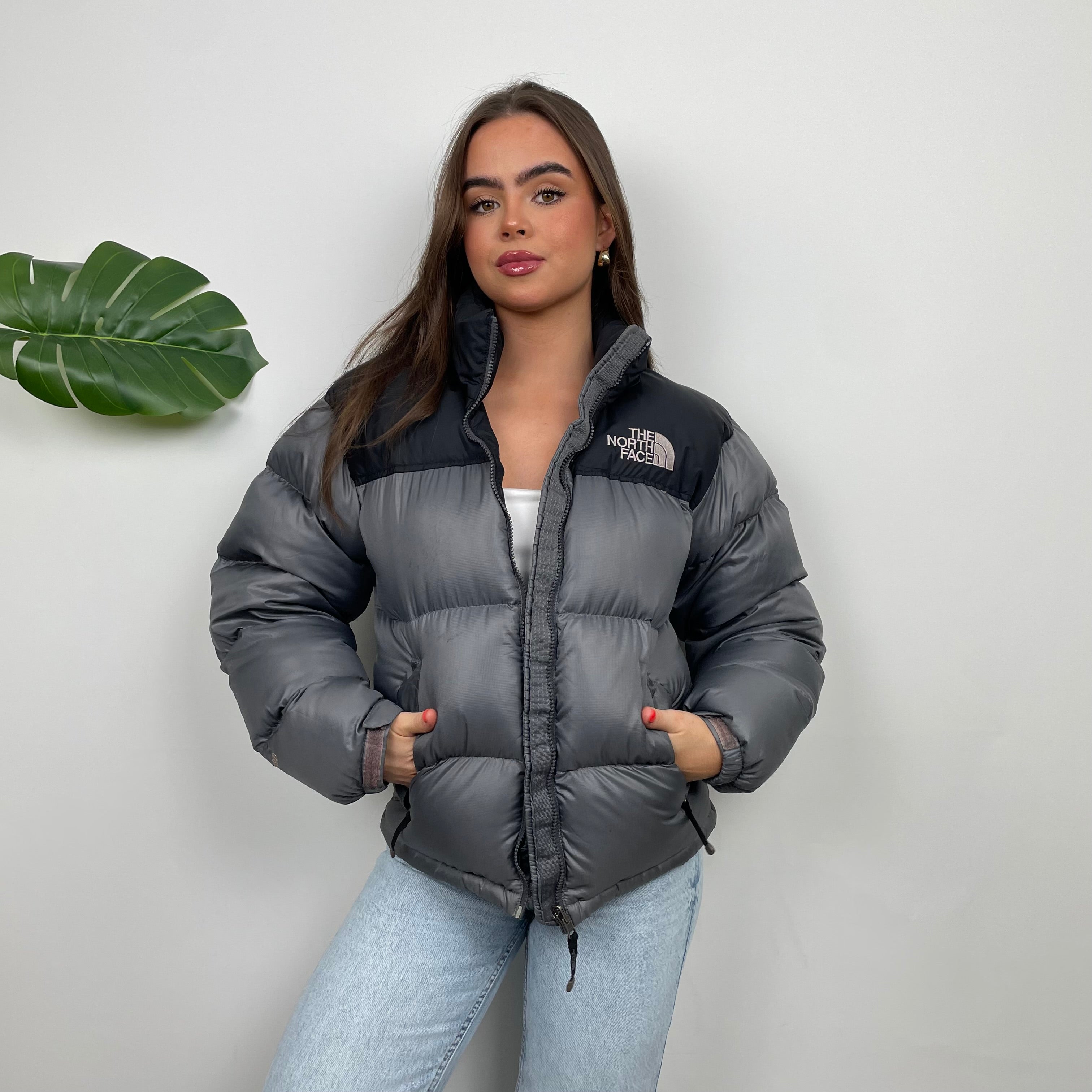 North Face Grey Puffer Jacket (XS)