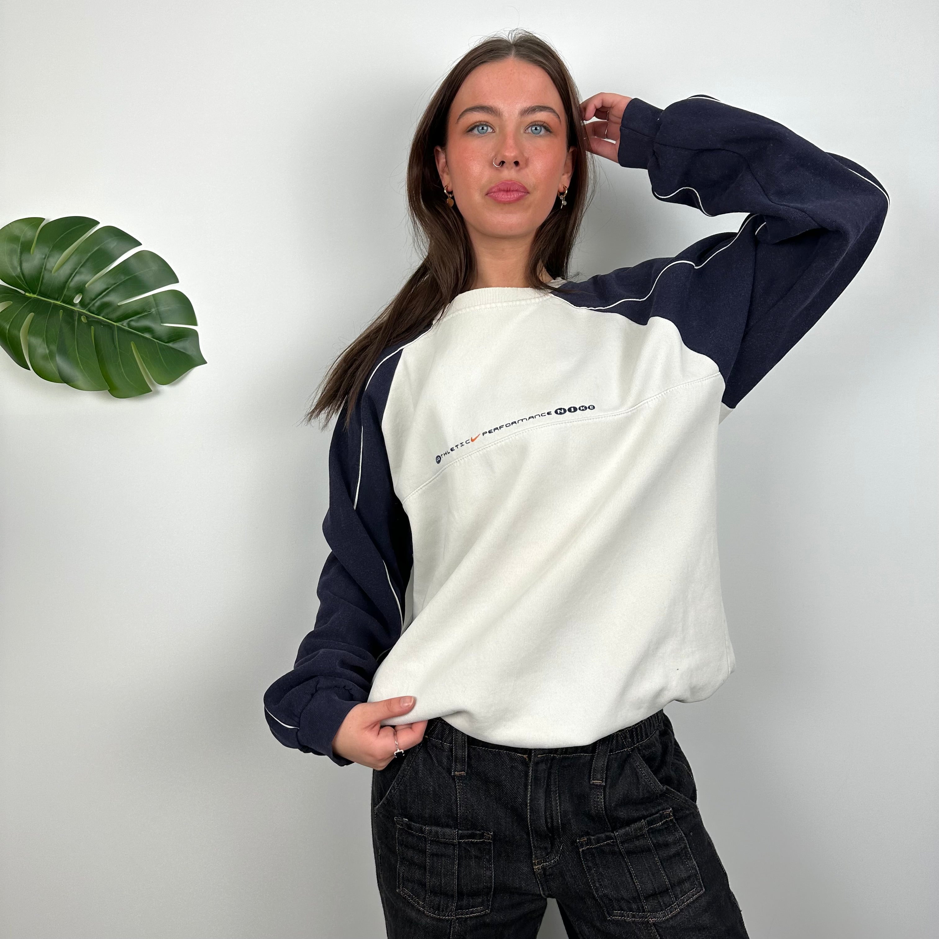 Nike White Spell Out Sweatshirt (L)