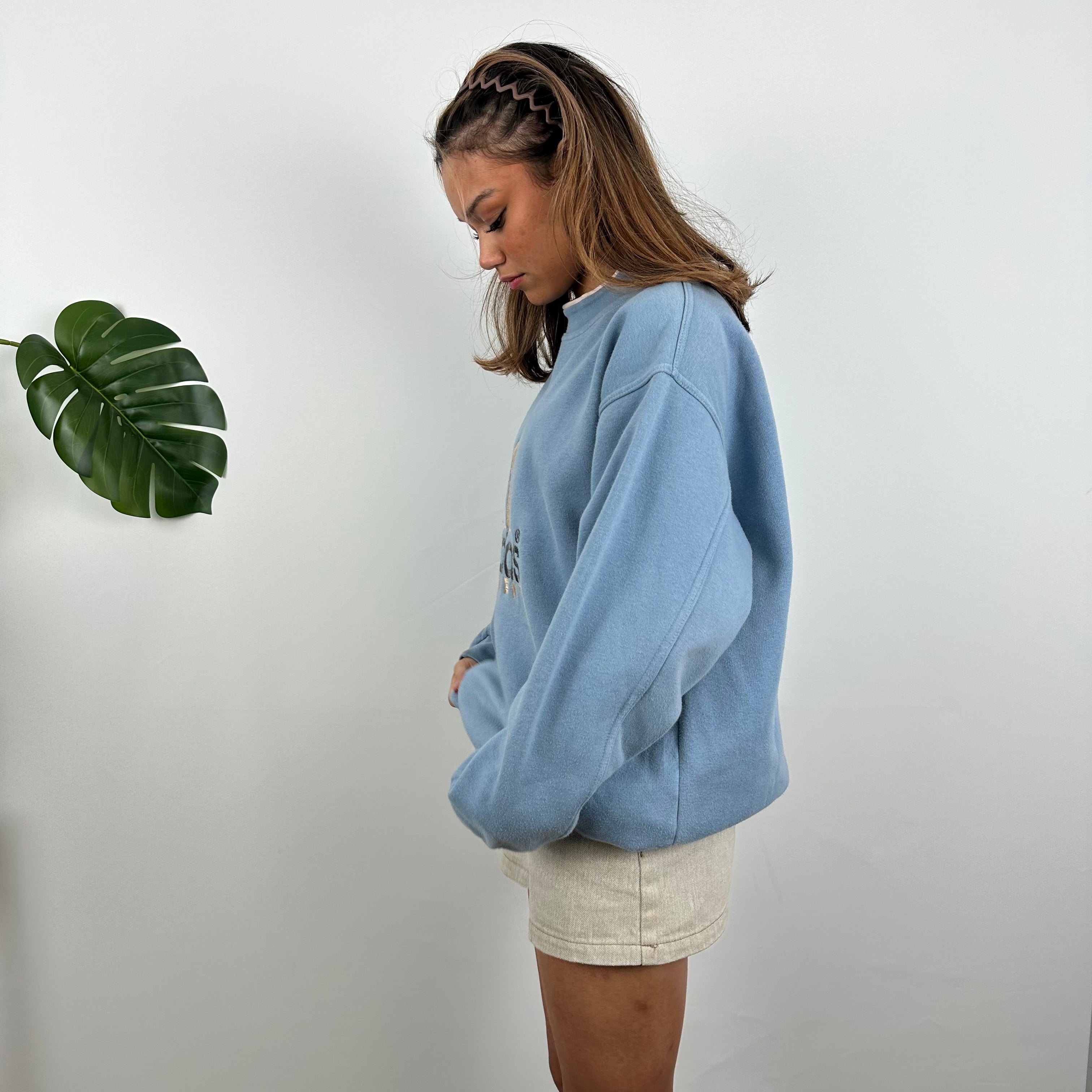 Adidas Equipment RARE Baby Blue Embroidered Spell Out Sweatshirt (L)