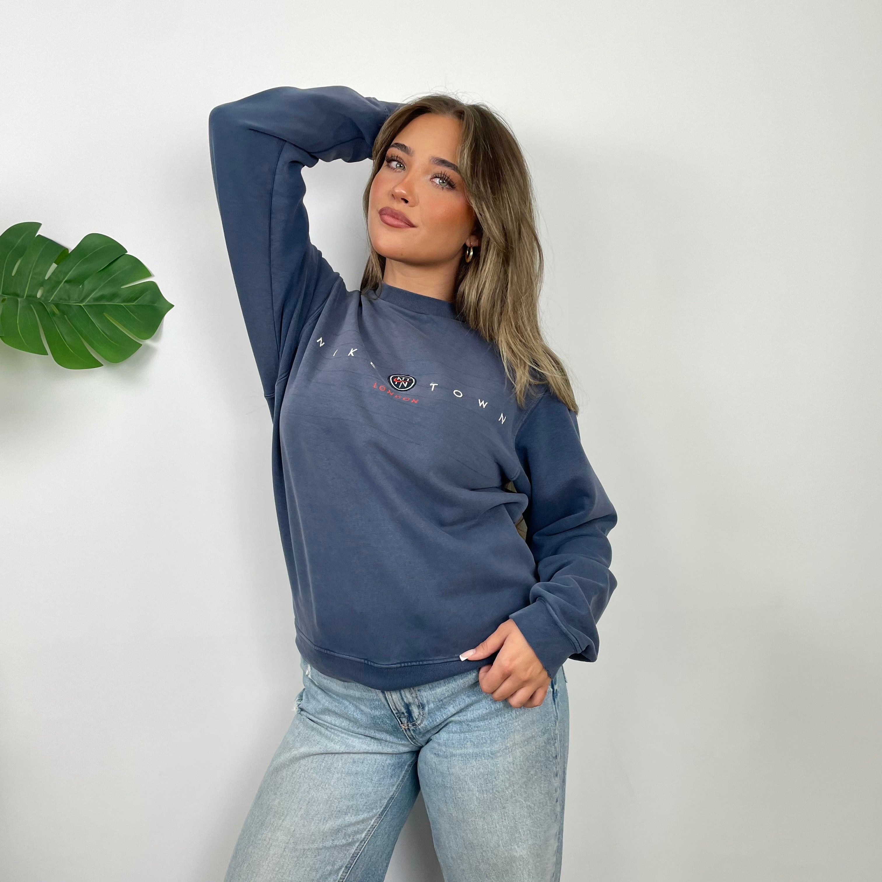 Nike Town London Blue Embroidered Spell Out Sweatshirt (S)
