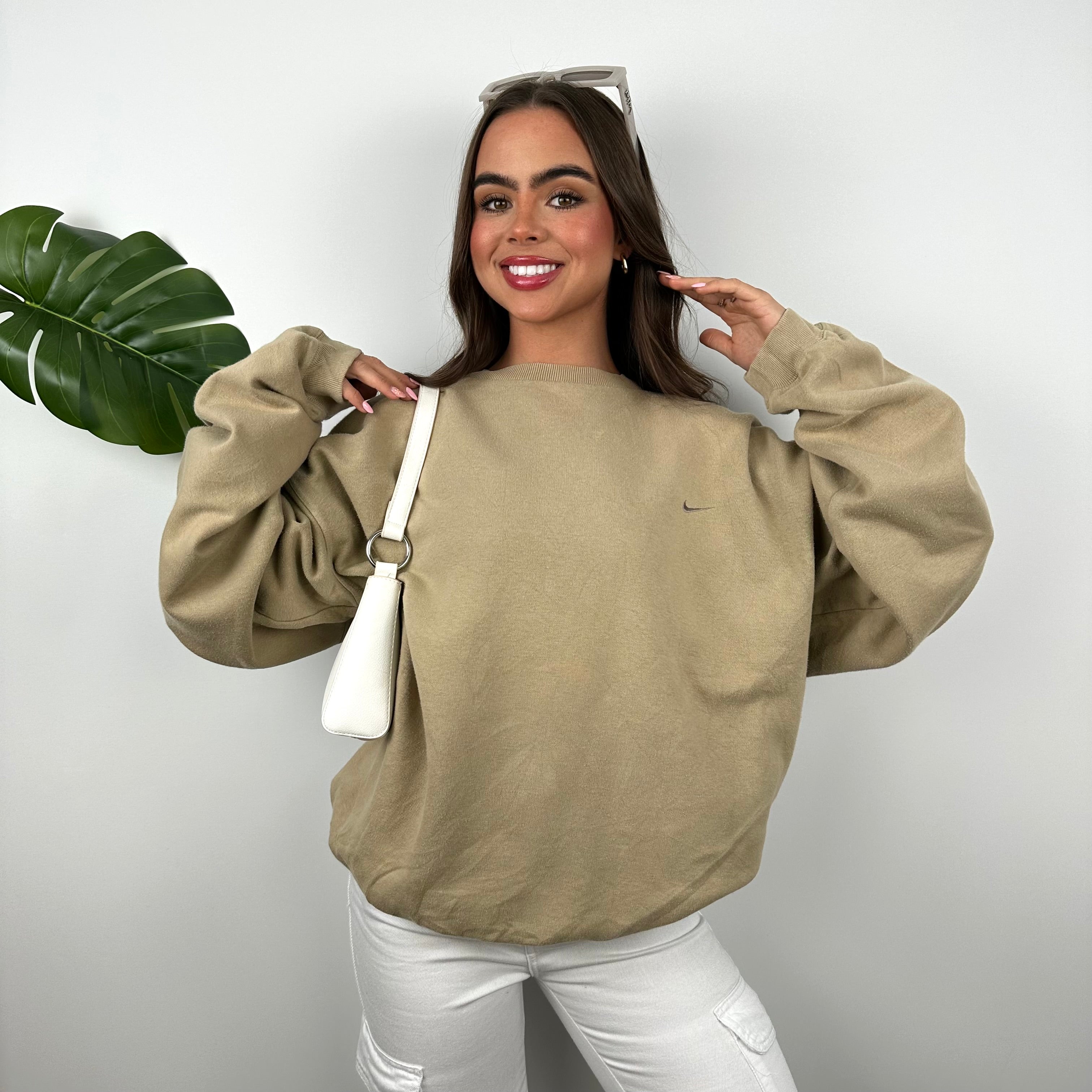 Nike RARE Coffee Embroidered Swoosh Sweatshirt (L)