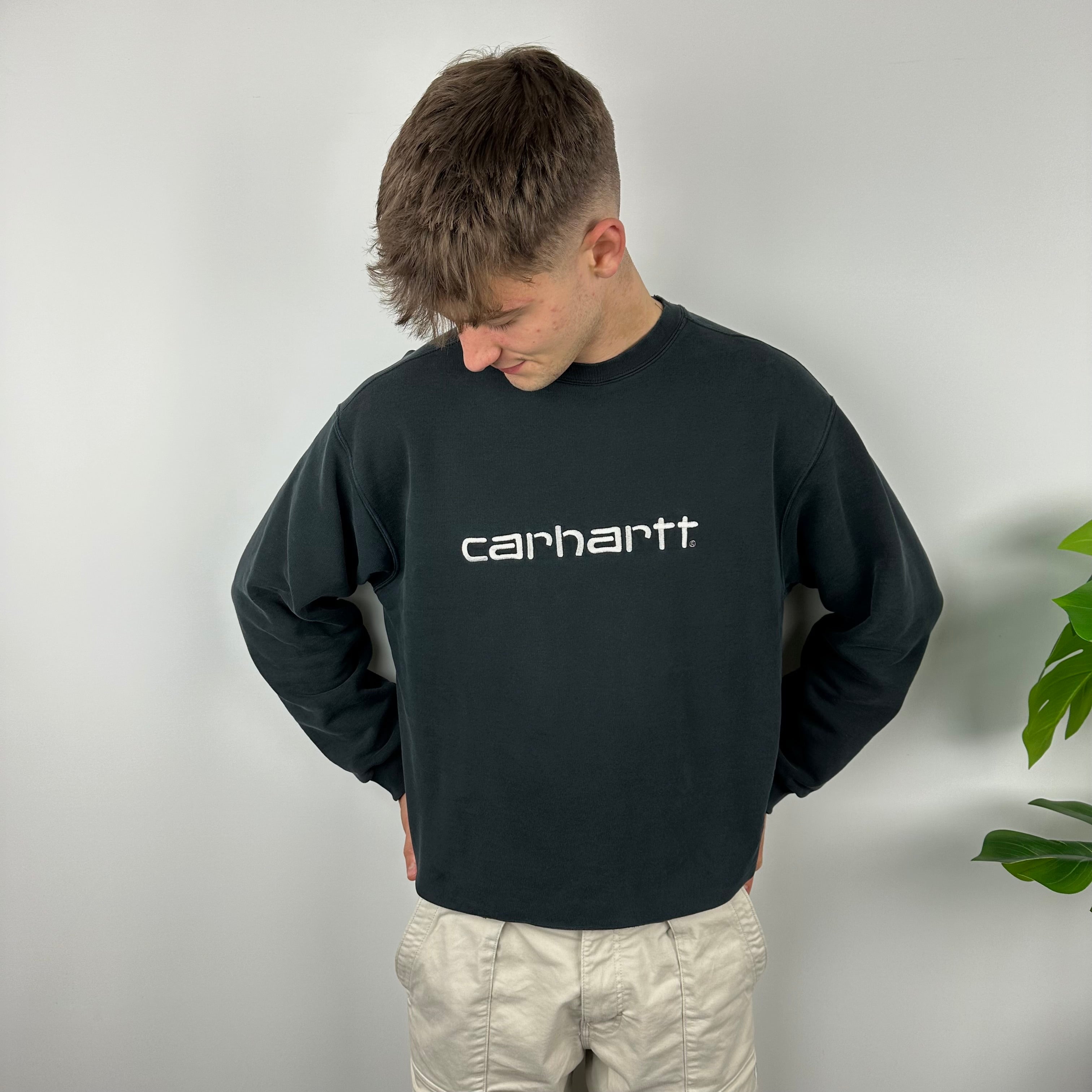 Carhartt Black Embroidered Spell Out Sweatshirt (L)