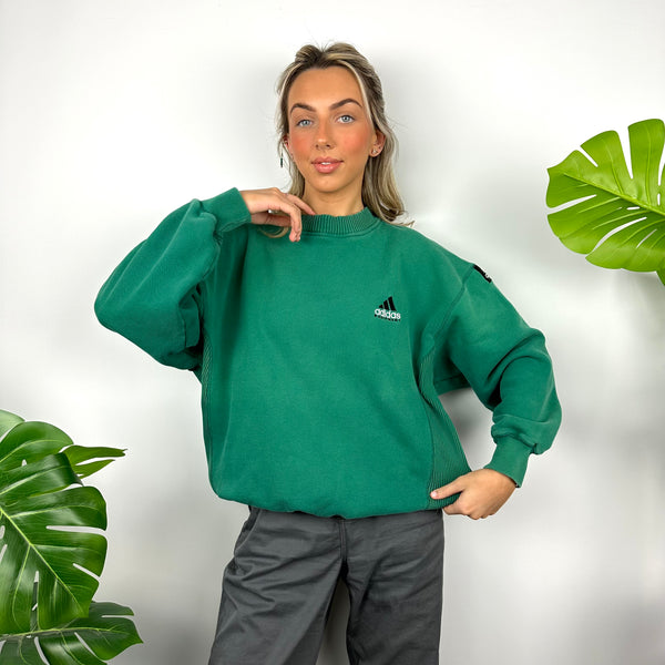 Adidas Equipment RARE Green Embroidered Spell Out Sweatshirt (L)