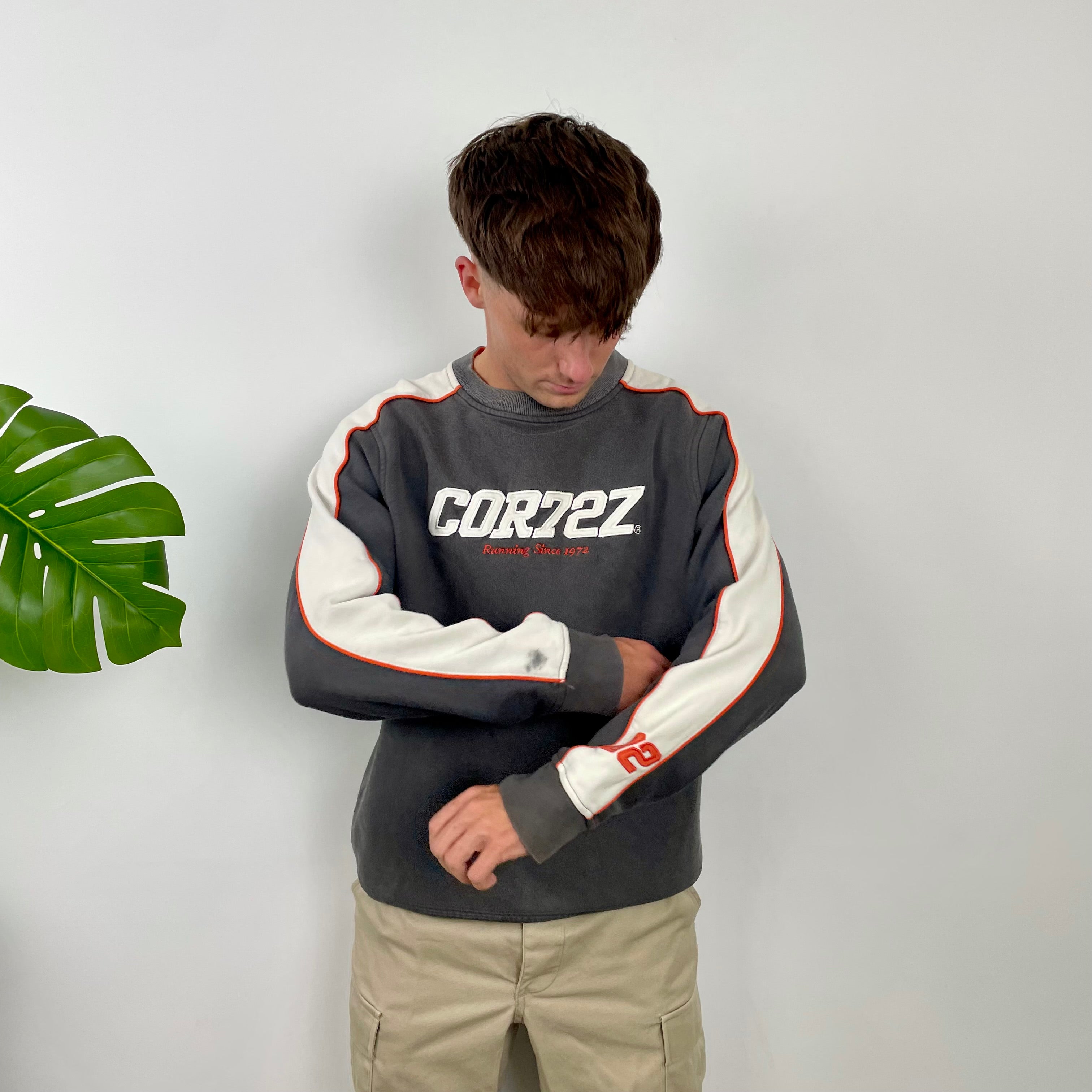 Nike Cortez Grey Embroidered Spell Out Sweatshirt (M)