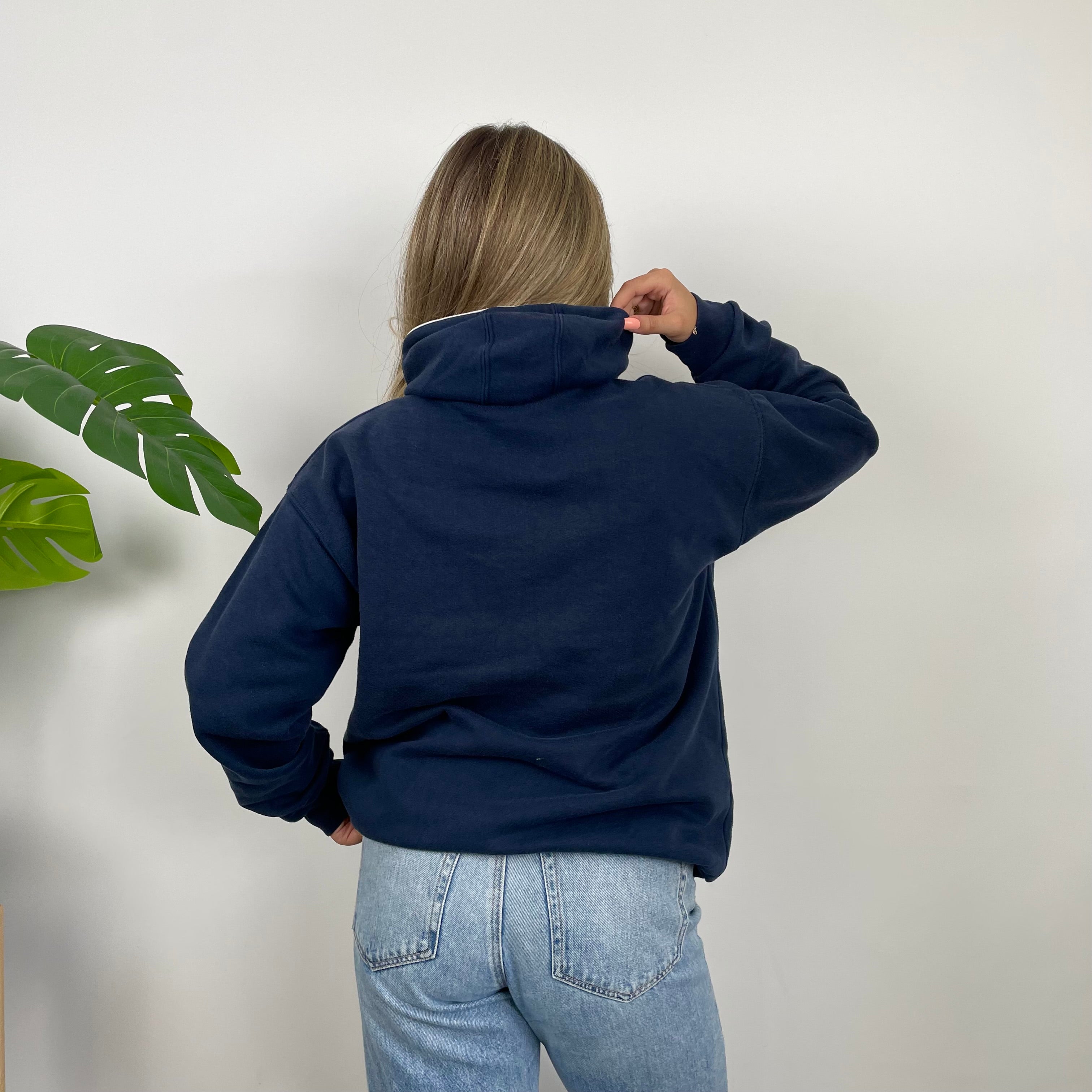 Nike Navy Embroidered Spell Out Hoodie (M)