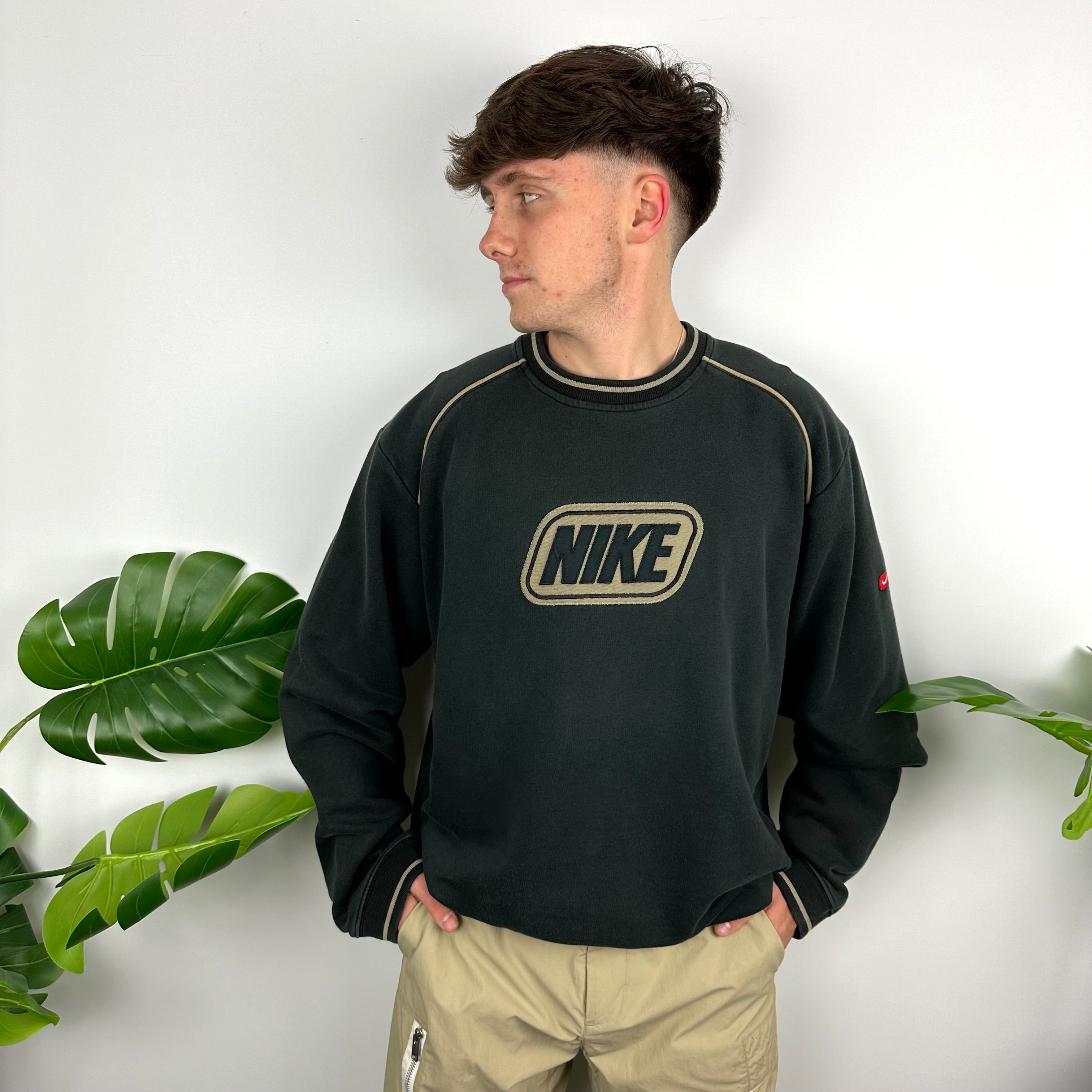 Nike Black Embroidered Spell Out Sweatshirt (L)