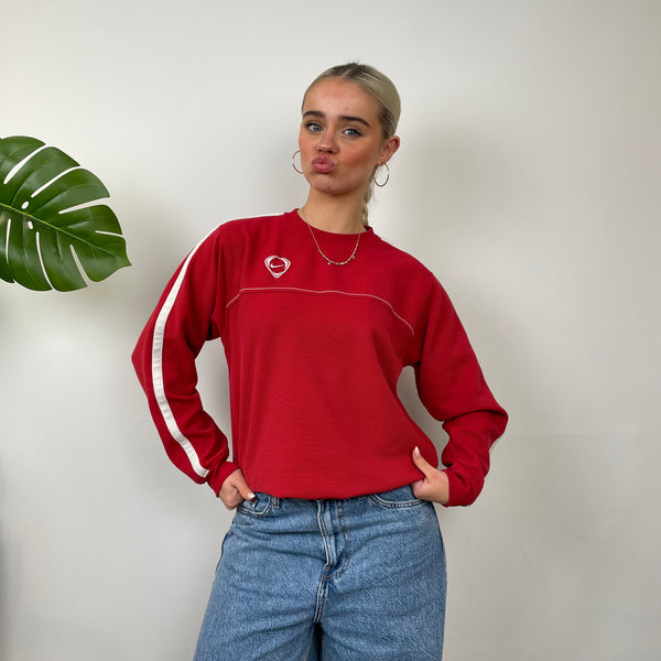 Nike Red Embroidered Swoosh Sweatshirt (S)